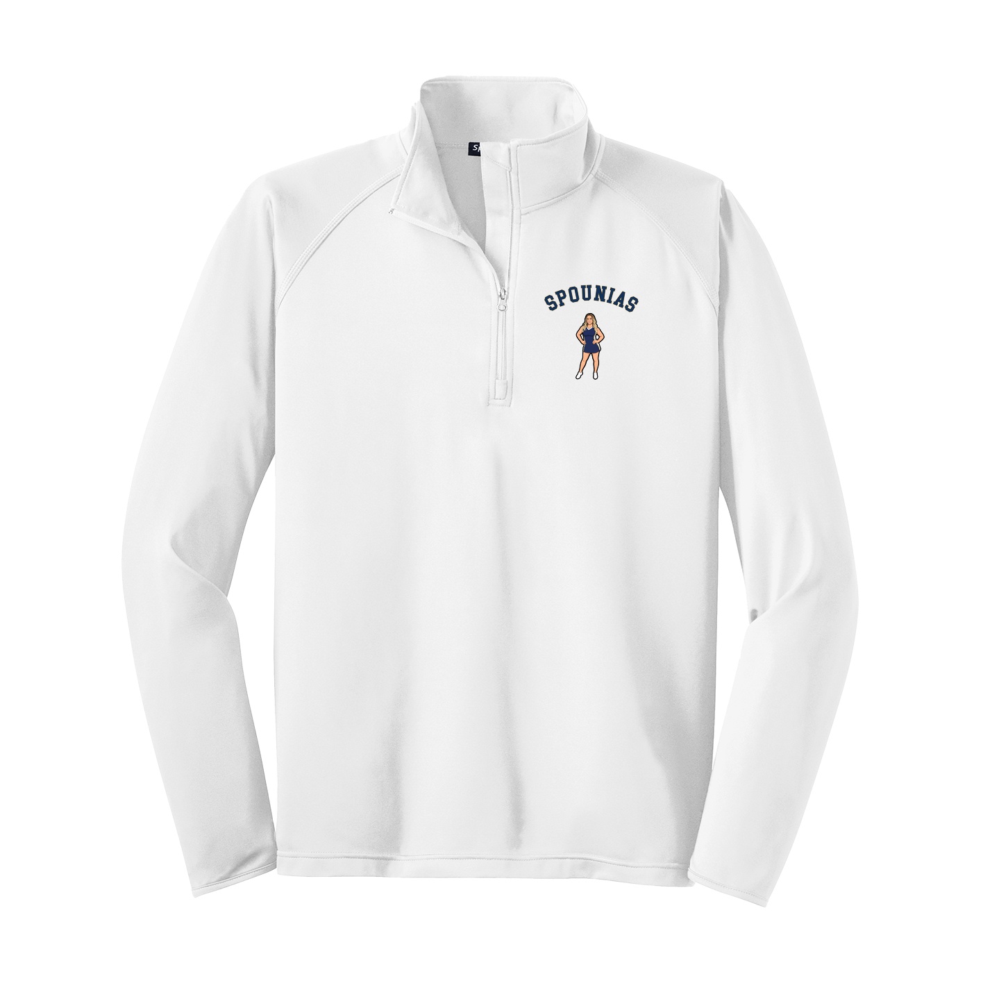 Q-Zip Pullover — Shirsey Arch in White