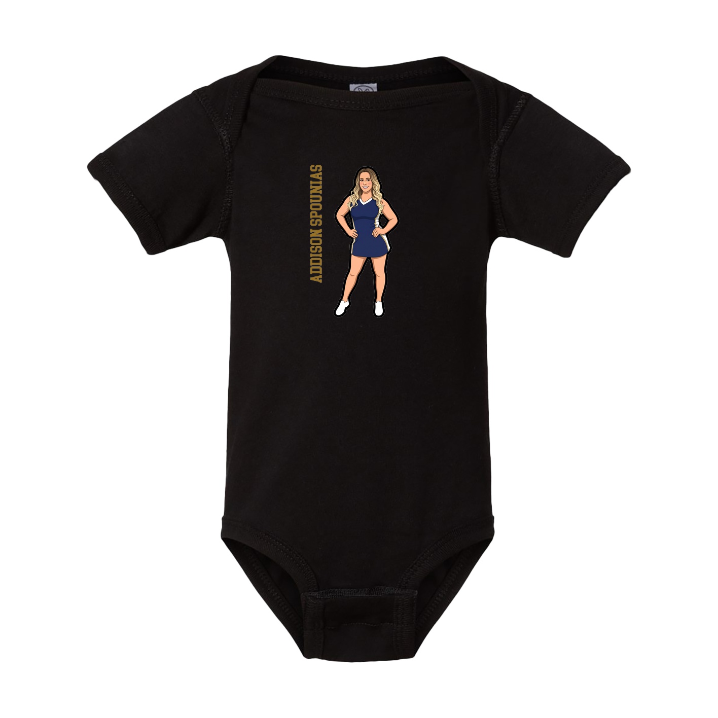 Baby Onesie — Name Vertical in Black
