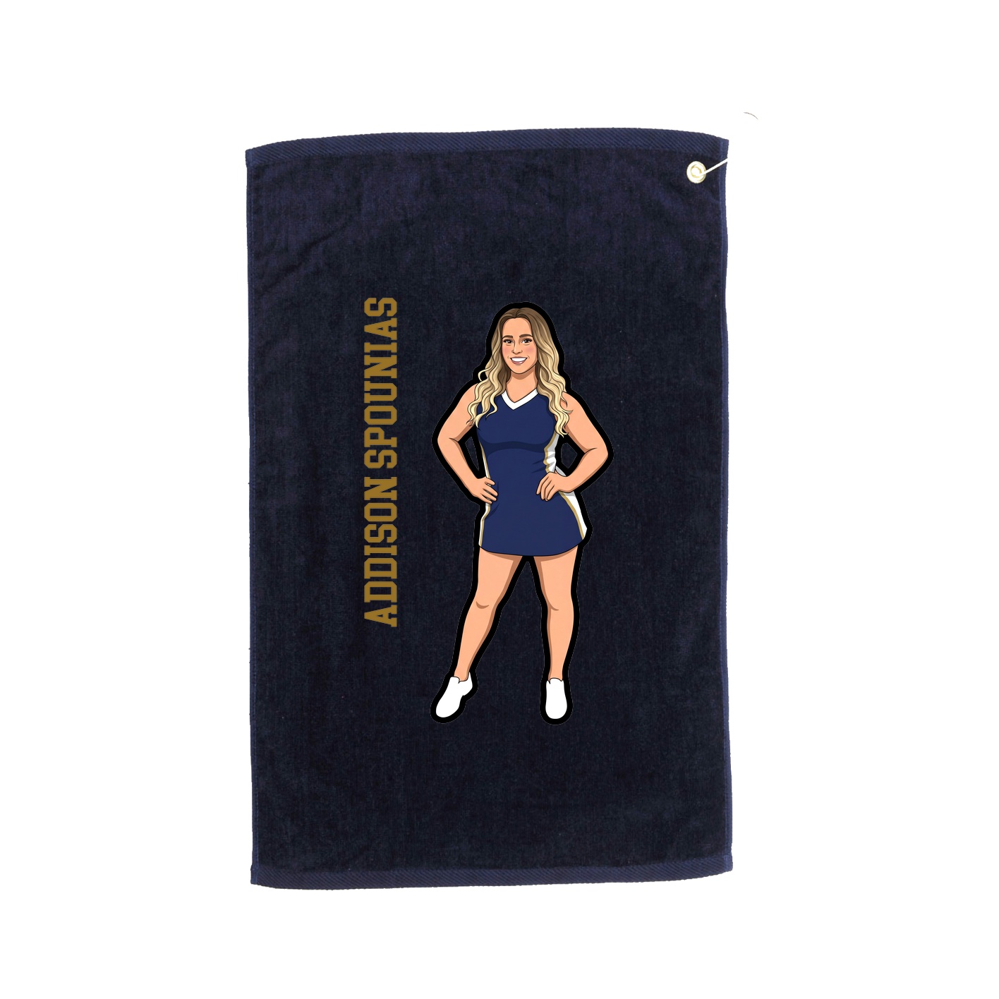 Golf Towel — Name Vertical in Navy