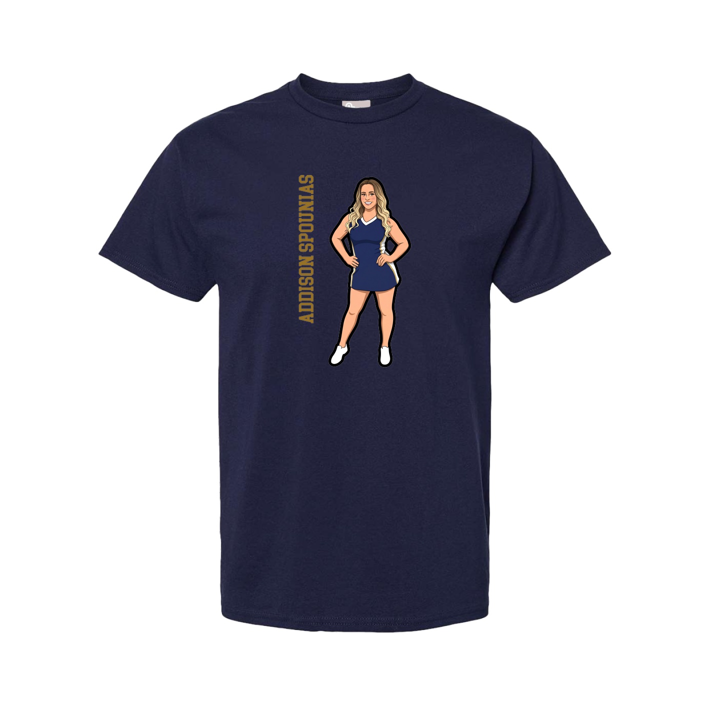 Tee — Name Vertical in Navy