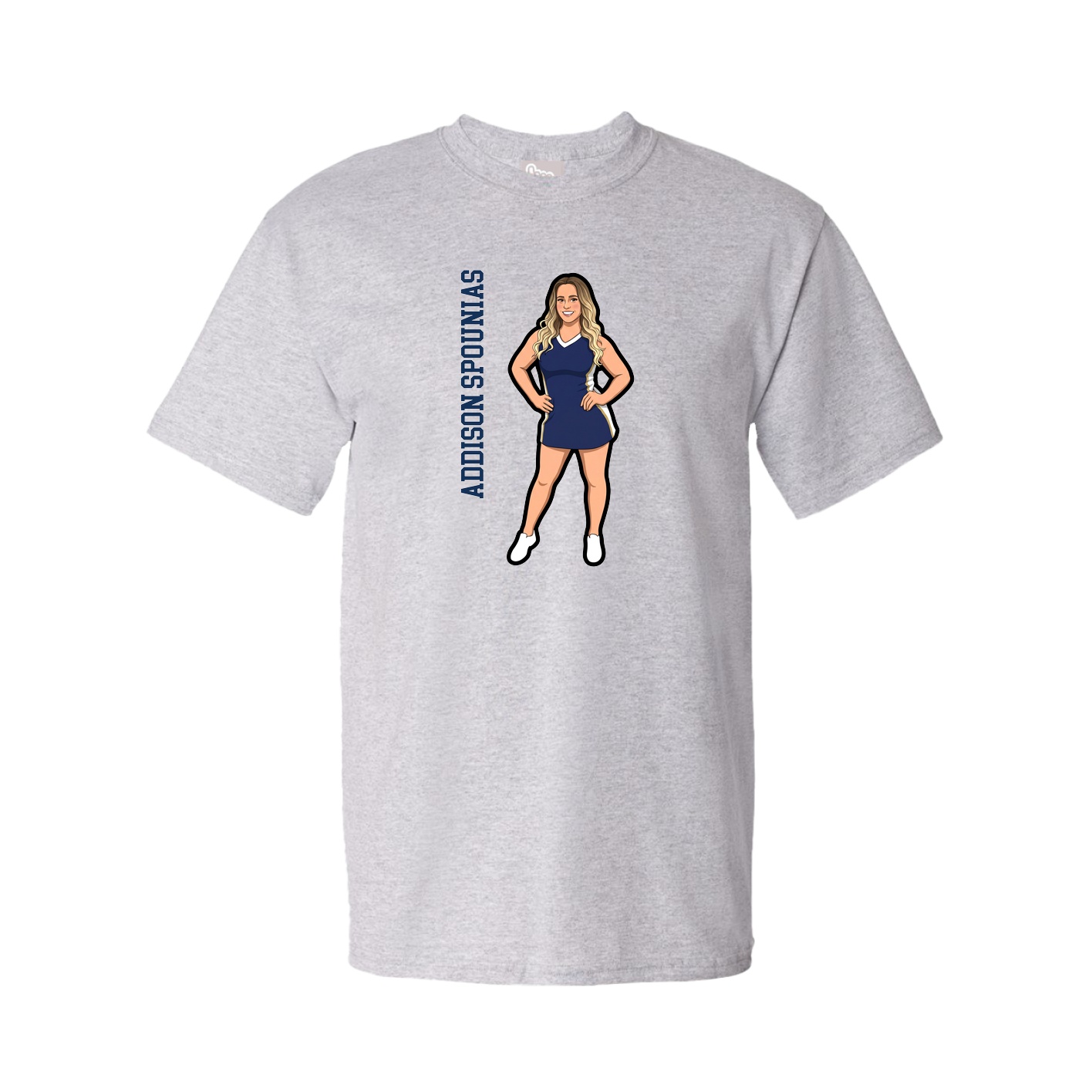 Youth Tee — Name Vertical in Grey