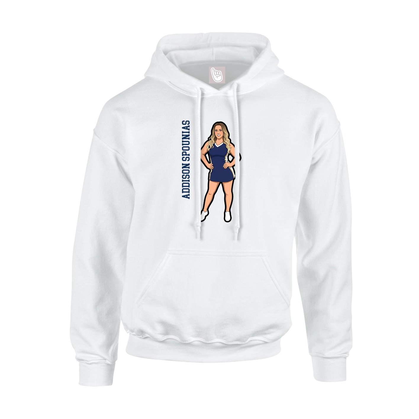 Hoodie — Name Vertical in White