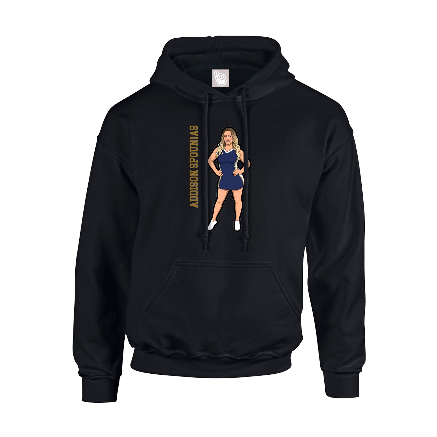 Youth Hoodie — Name Vertical in Black