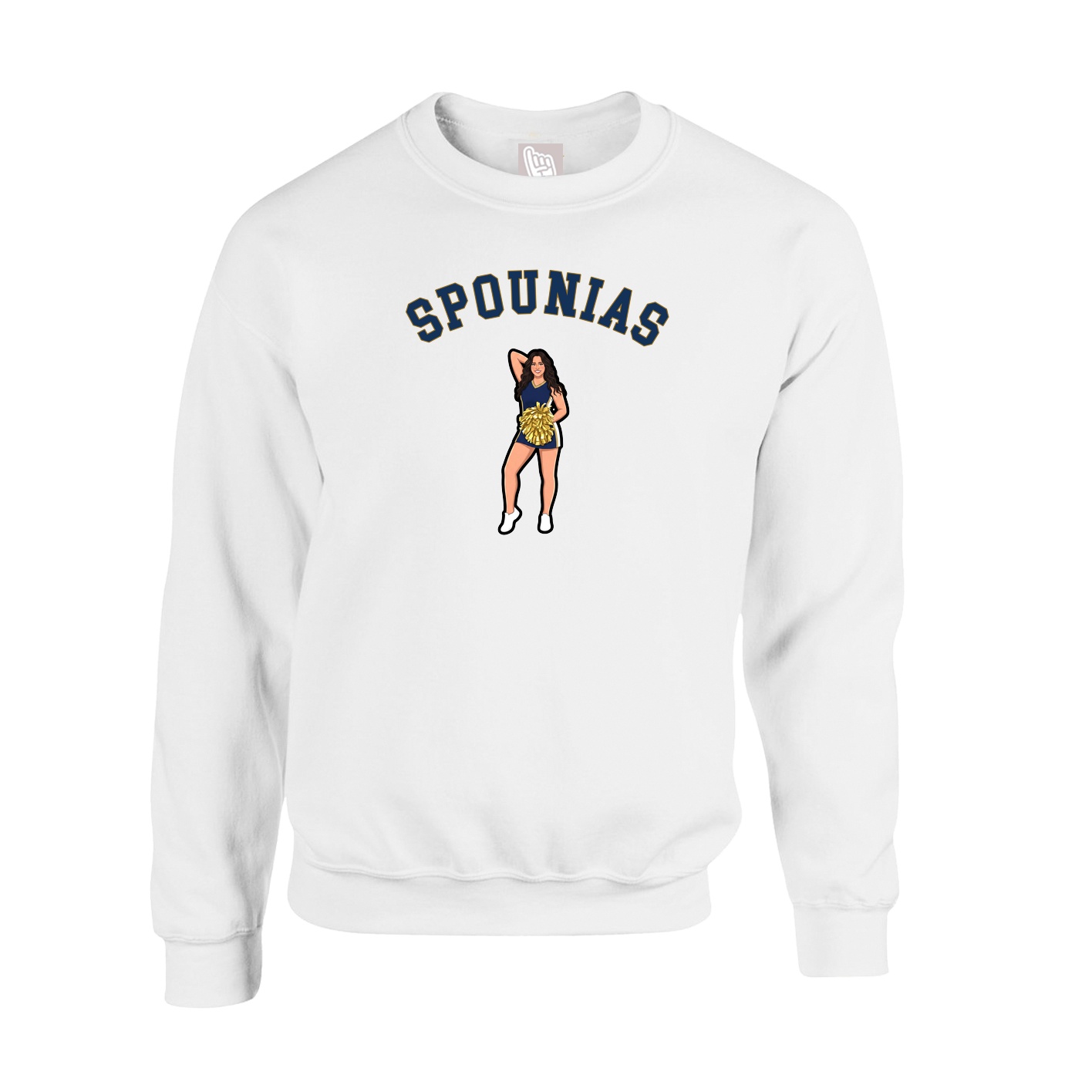 Fleece Crew — Shirsey Arch in White