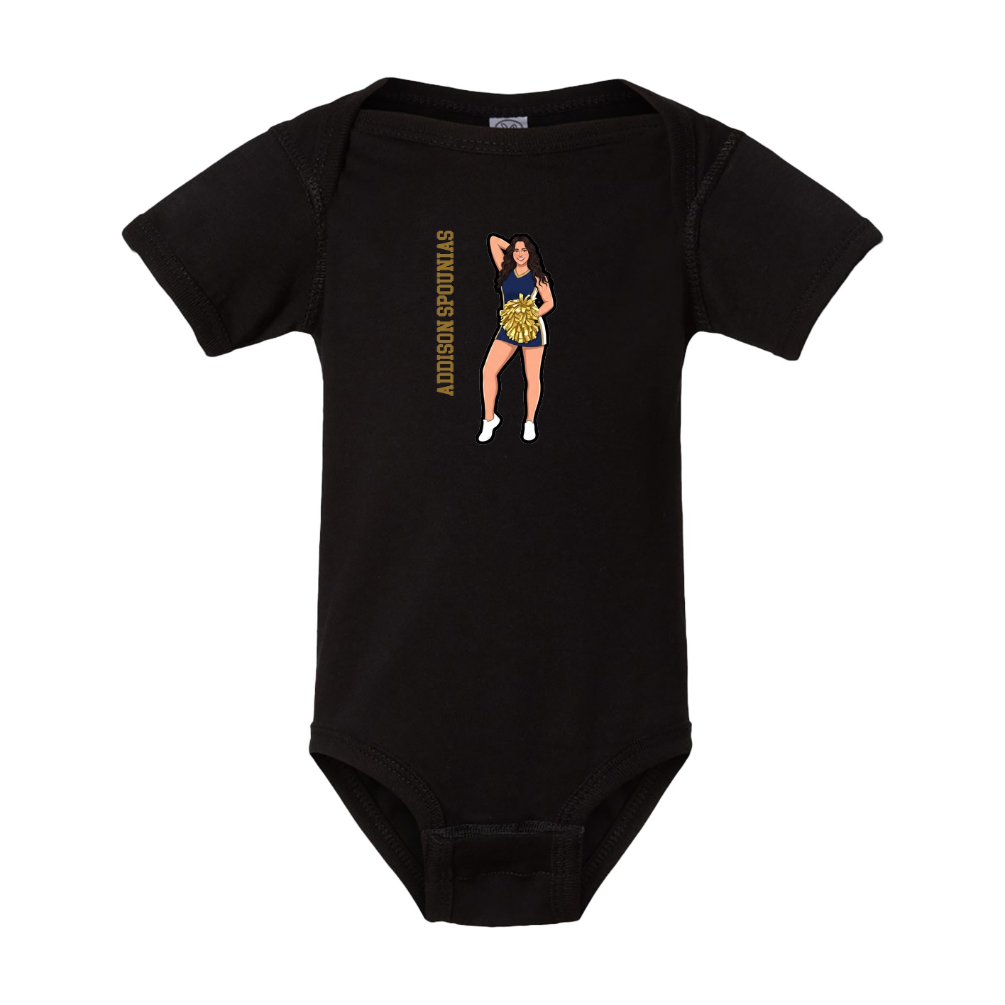 Baby Onesie — Name Vertical in Black