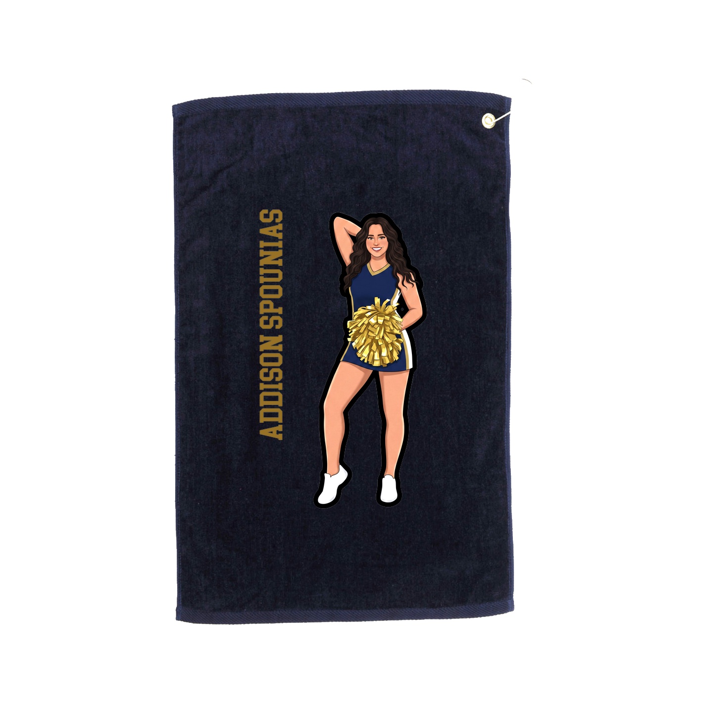Golf Towel — Name Vertical in Navy