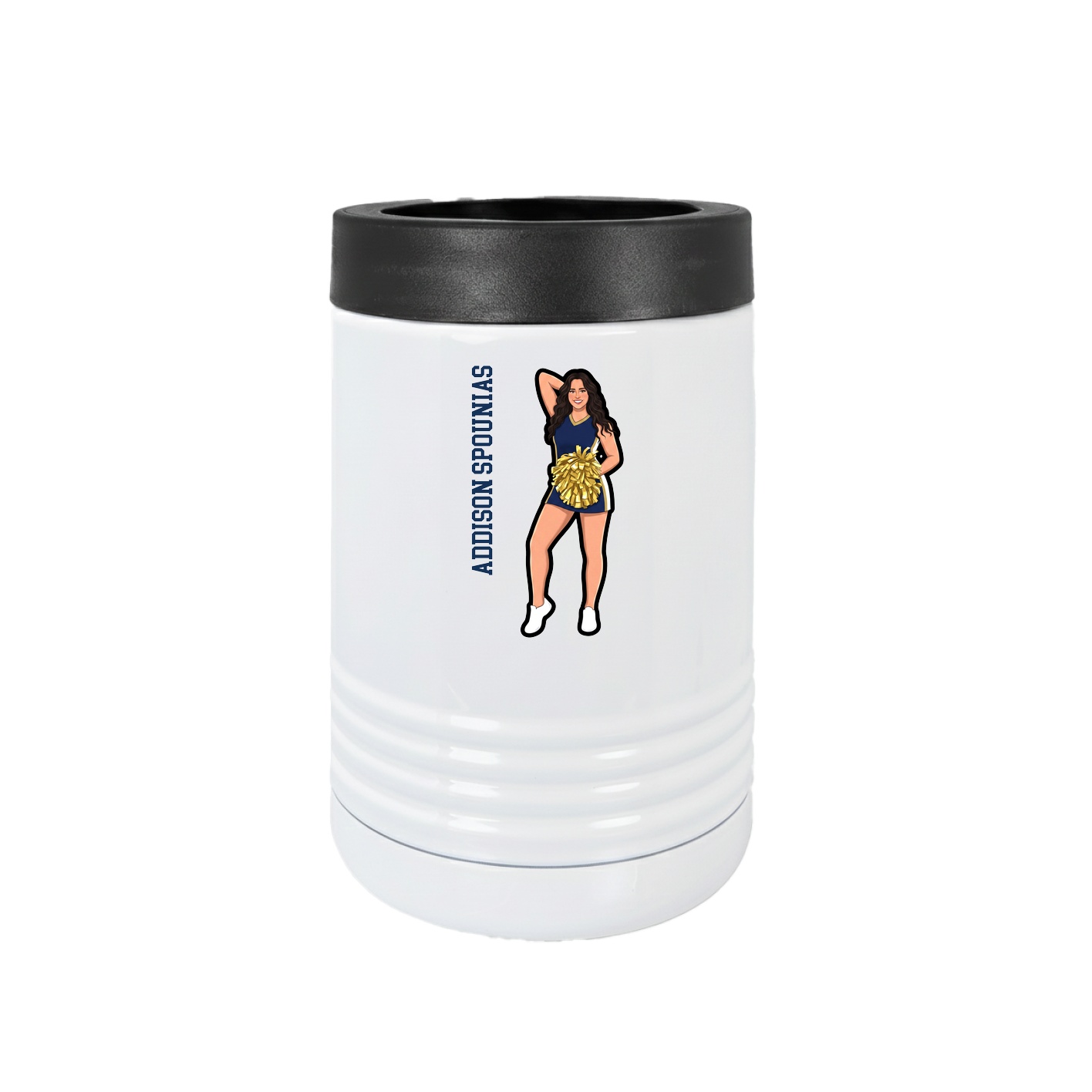 Beverage Holder — Name Vertical in White