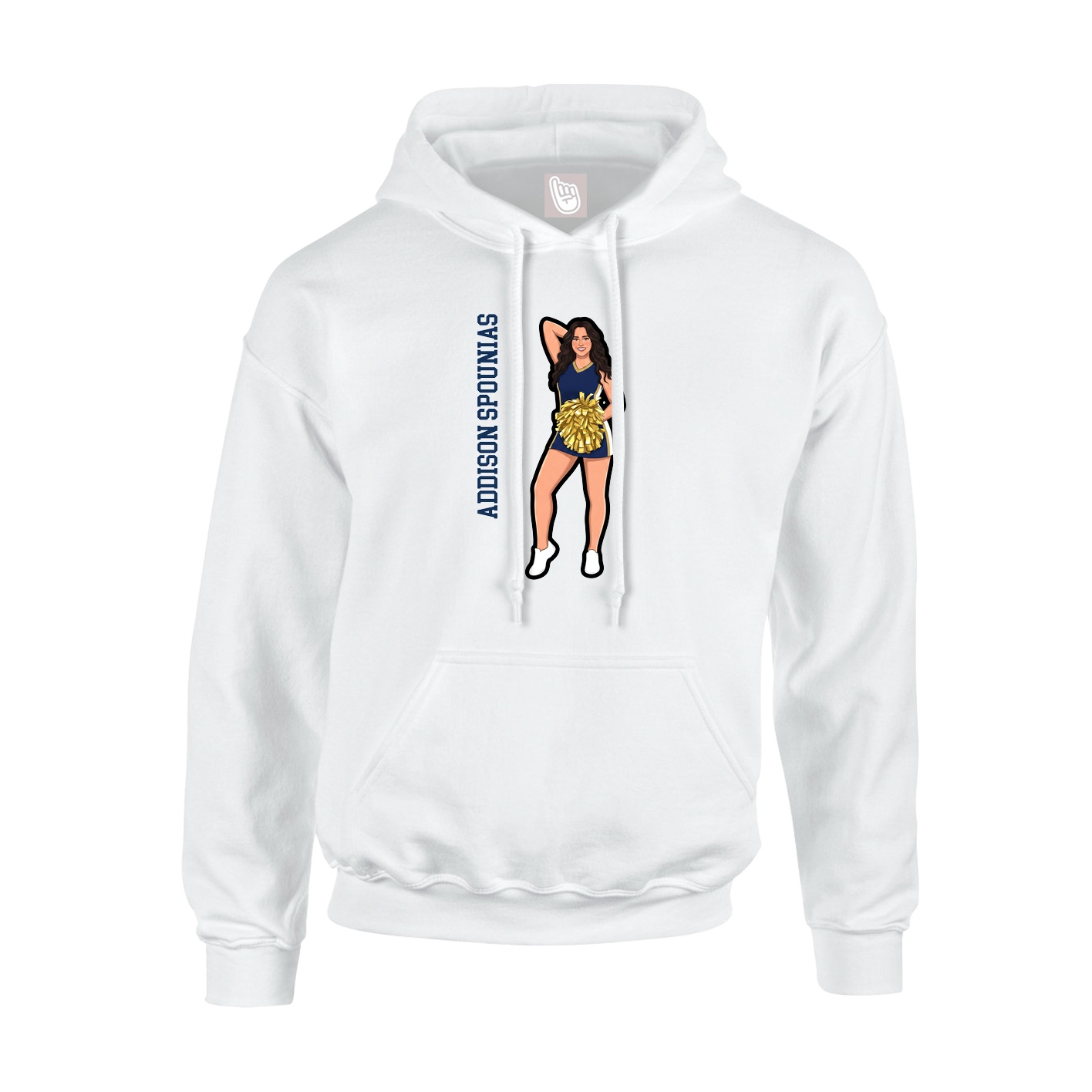 Hoodie — Name Vertical in White