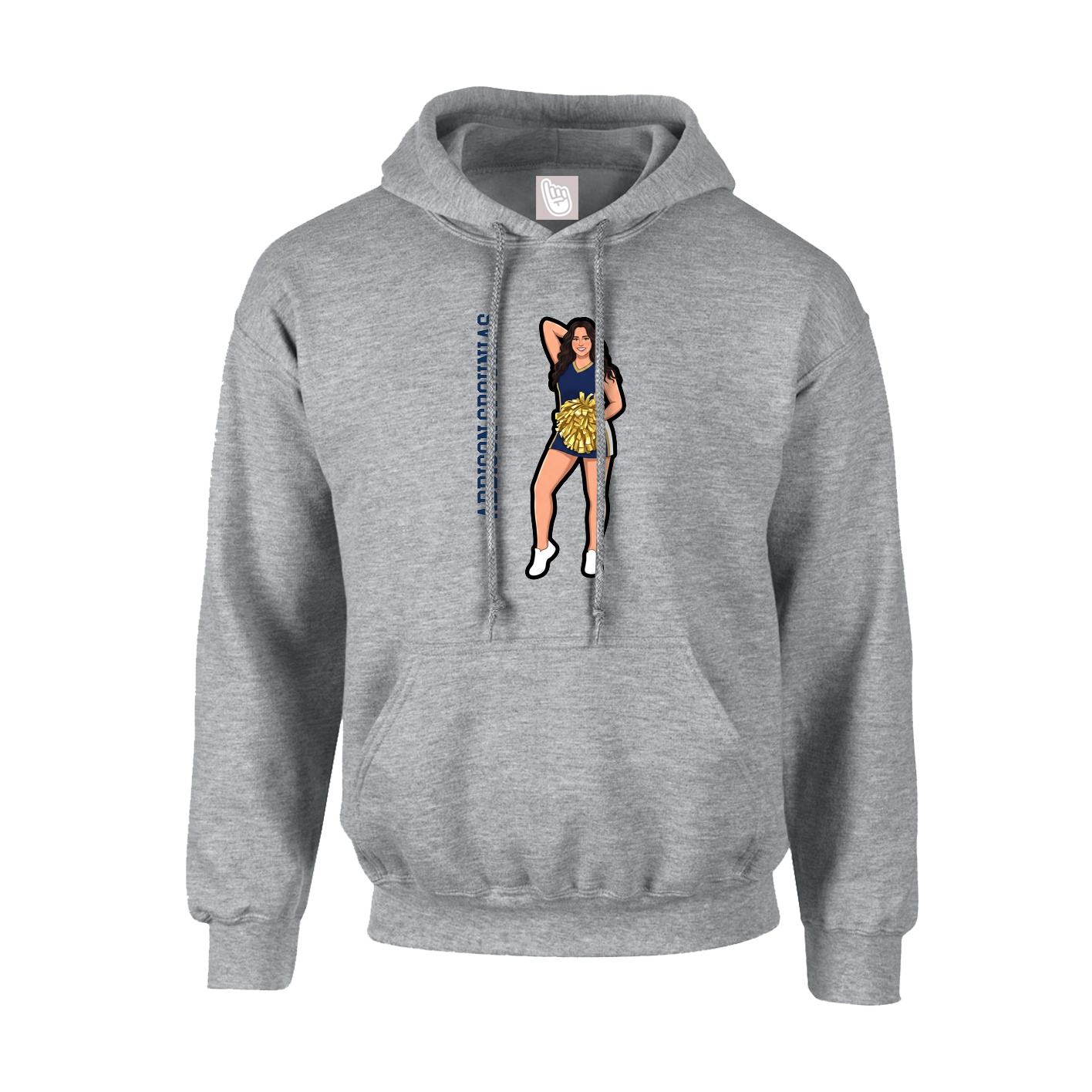Youth Hoodie — Name Vertical in Grey