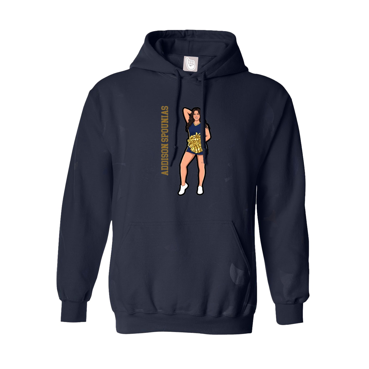 Youth Hoodie — Name Vertical in Navy