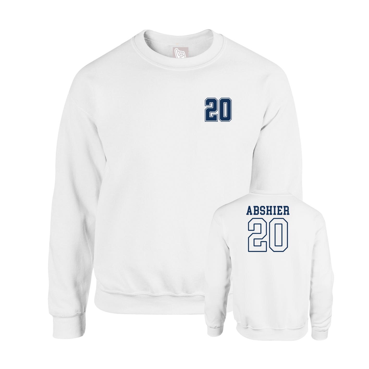 Fleece Crew — Chest Back in White