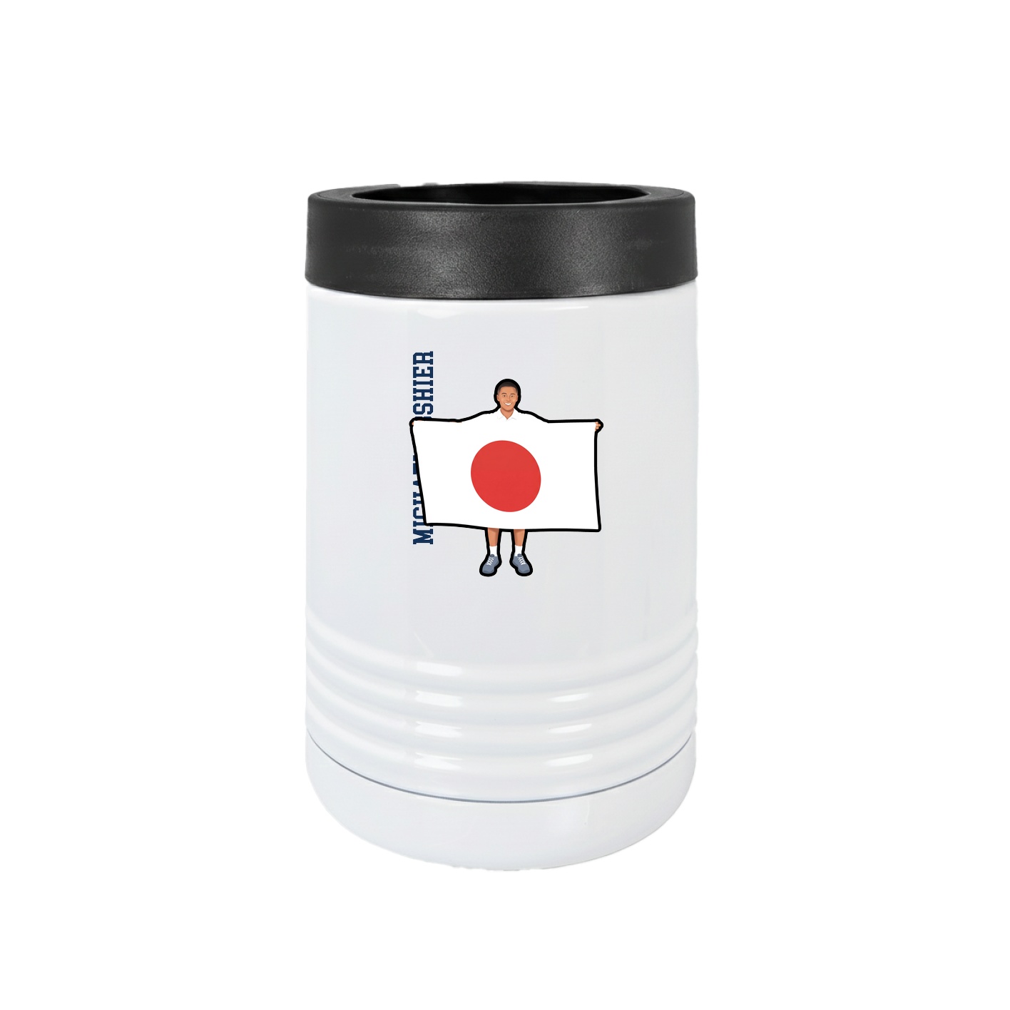 Beverage Holder — Name Vertical in White