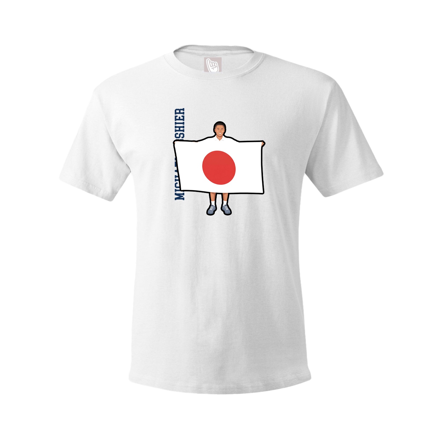 Tee — Name Vertical in White