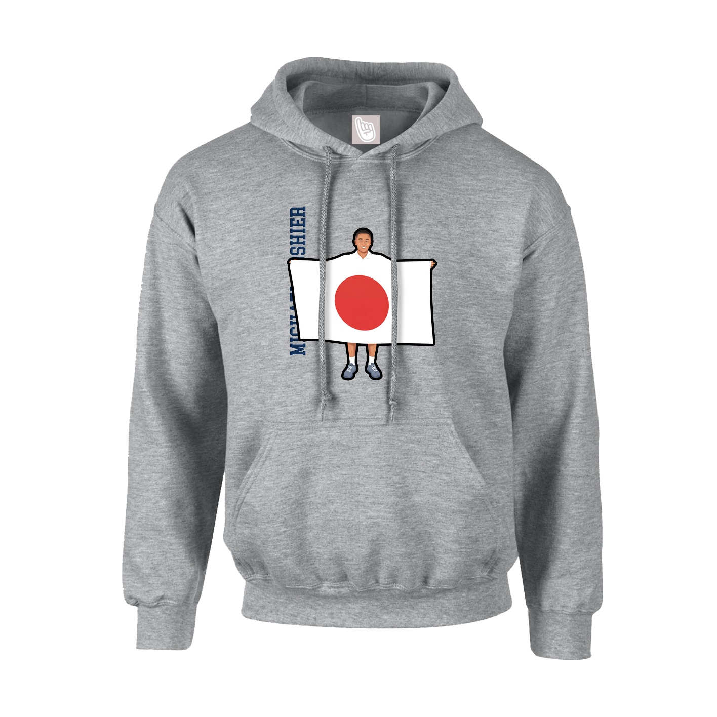 Youth Hoodie — Name Vertical in Grey