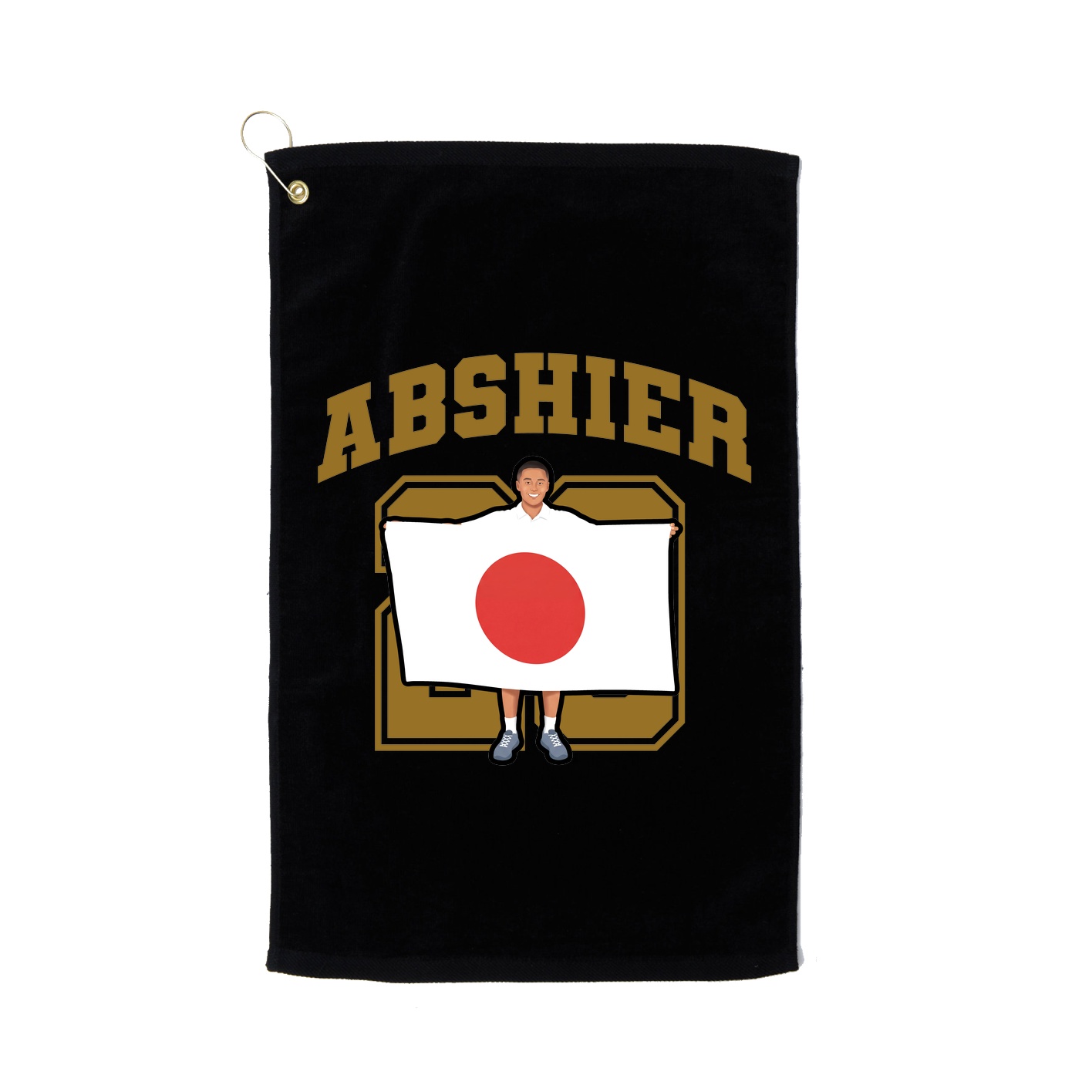 Golf Towel — Number in Black