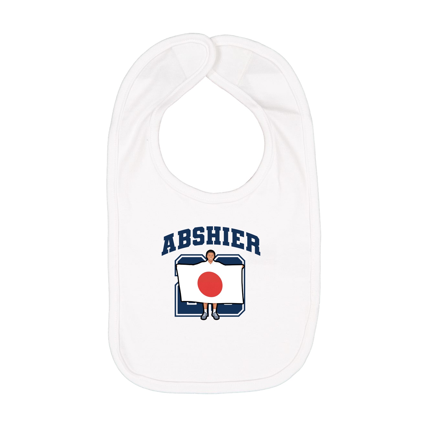 Infant Bib — Number in White