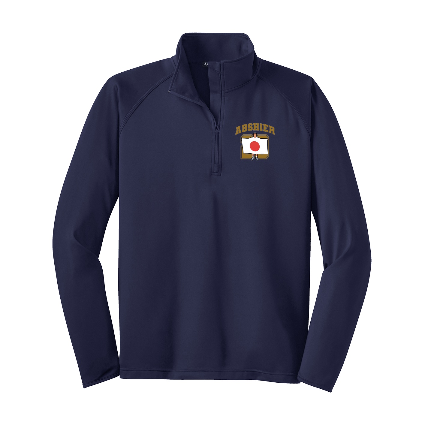 Q-Zip Pullover — Number in Navy
