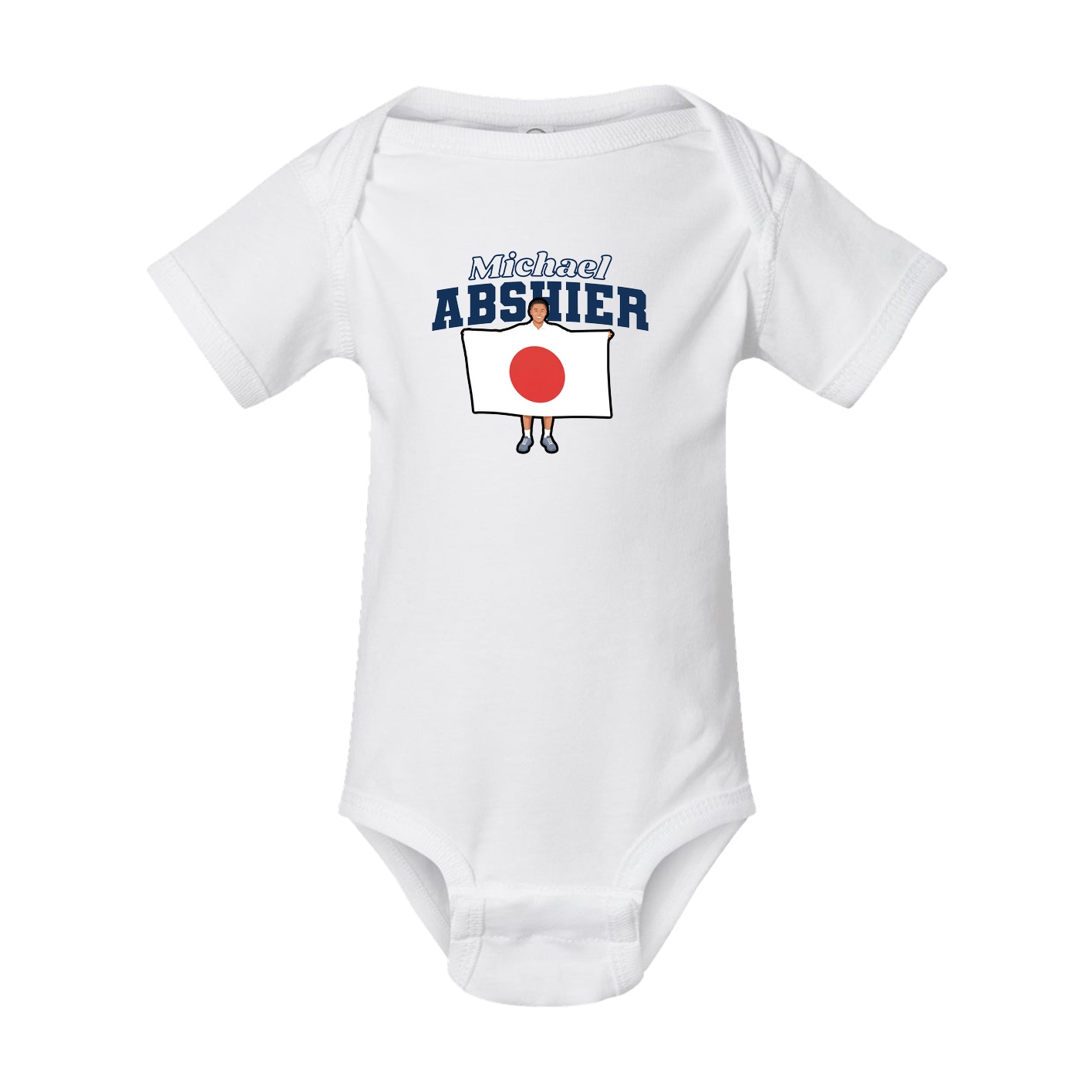 Baby Onesie — Name Arch in White