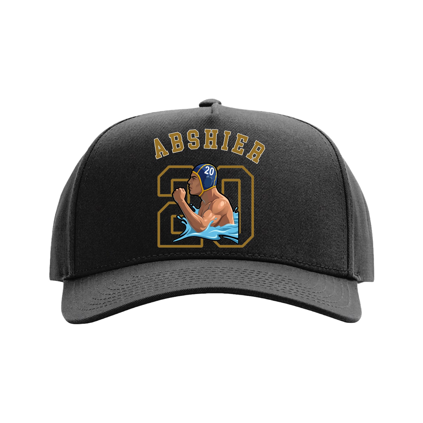 Full Fabric Five-Panel Champ Cap — Shirsey Arch in Black