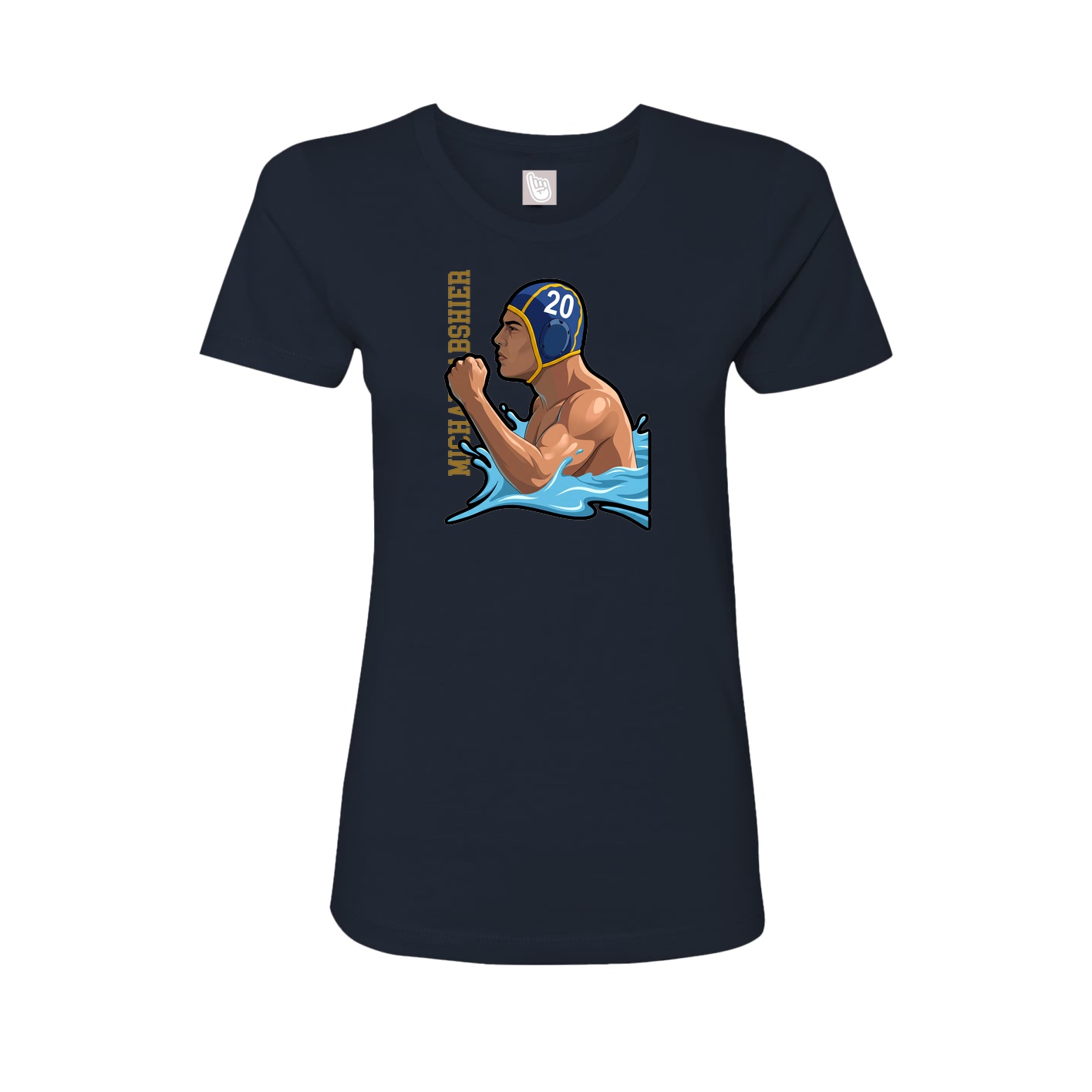 Womens Tee — Name Vertical in Navy