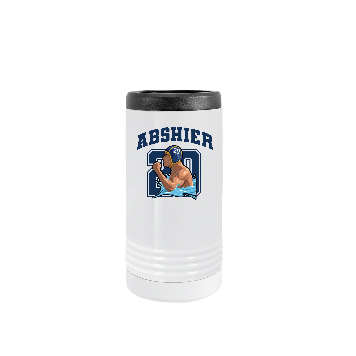Slim Beverage Holder — Number in White