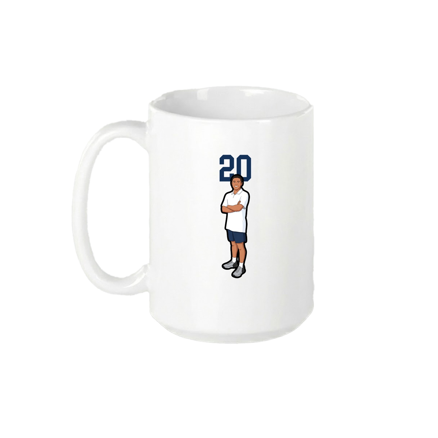 15oz Coffee Mug — Number Top in White