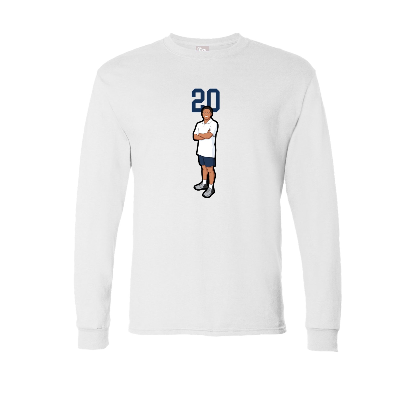 Long Sleeve Tee — Number Top in White