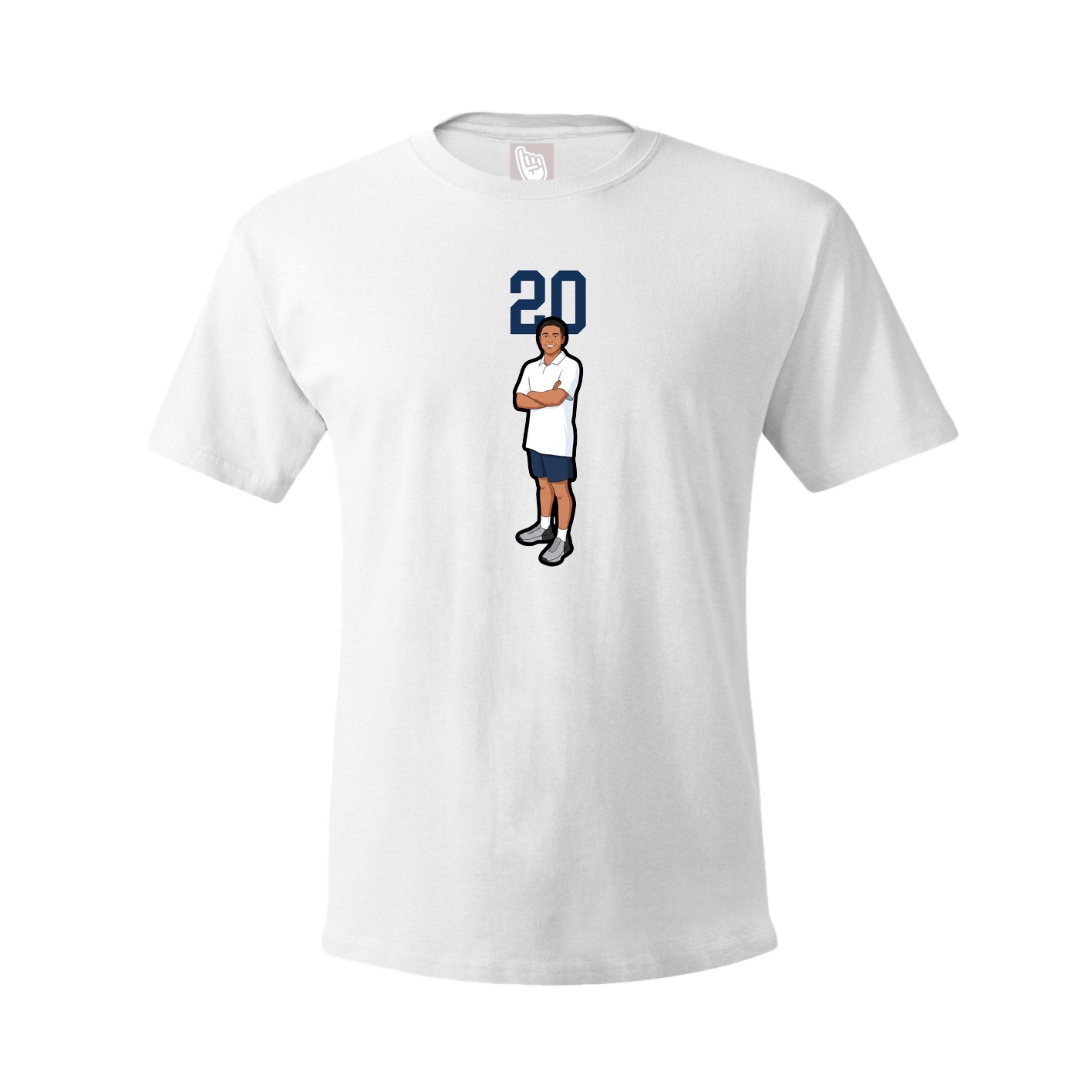 Youth Tee — Number Top in White