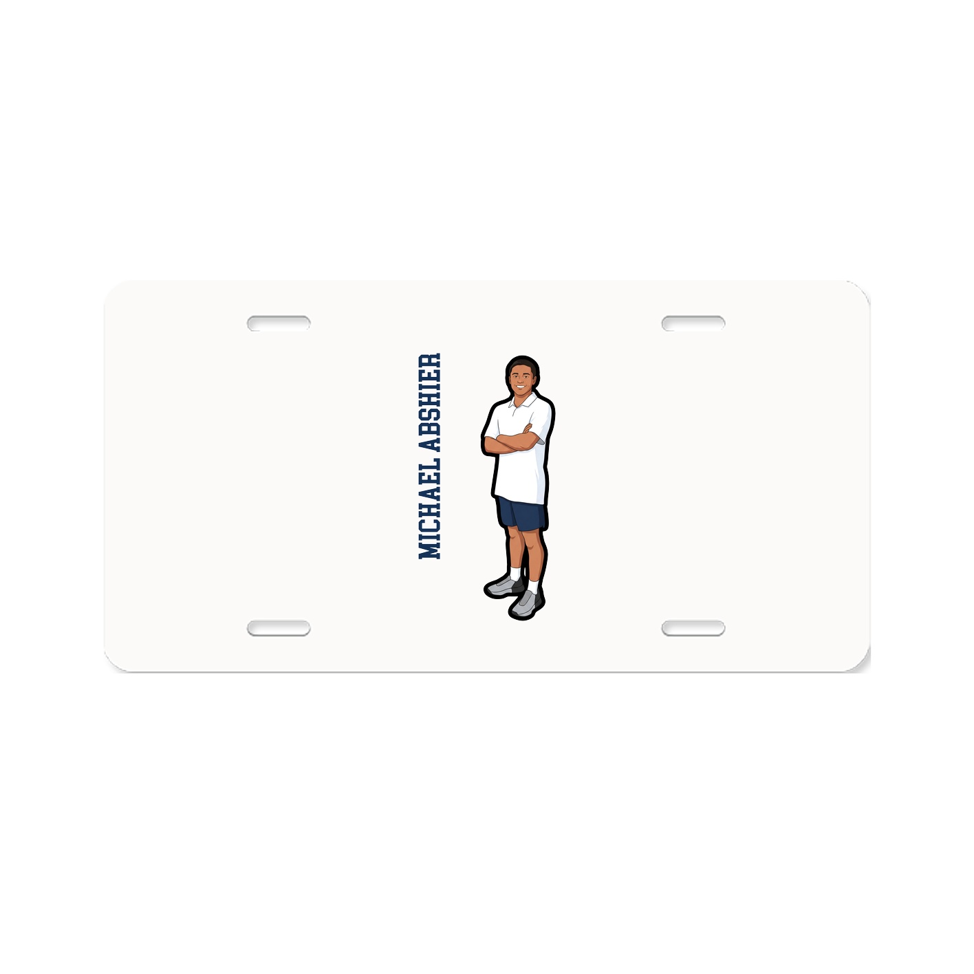 License Plate — Name Vertical in Classic