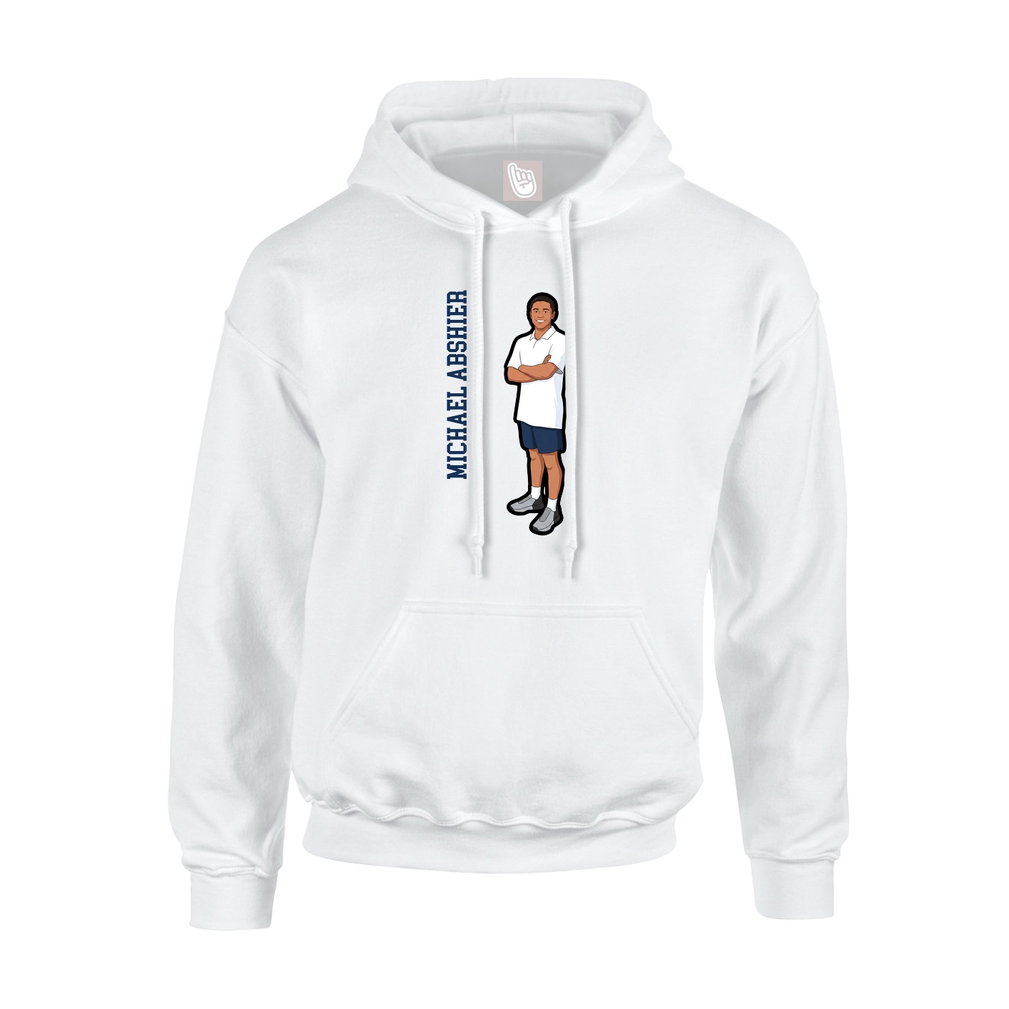 Hoodie — Name Vertical in White
