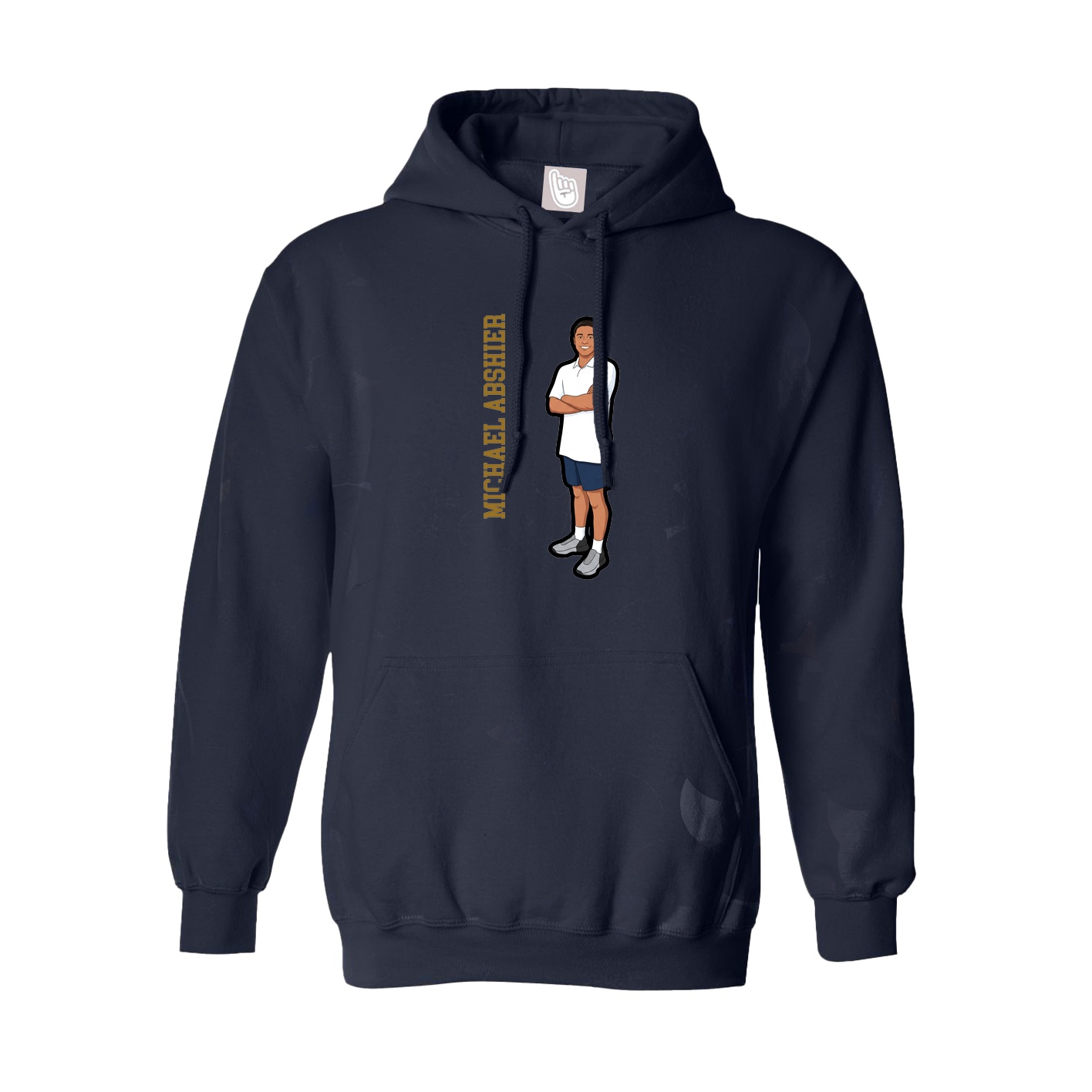 Youth Hoodie — Name Vertical in Navy