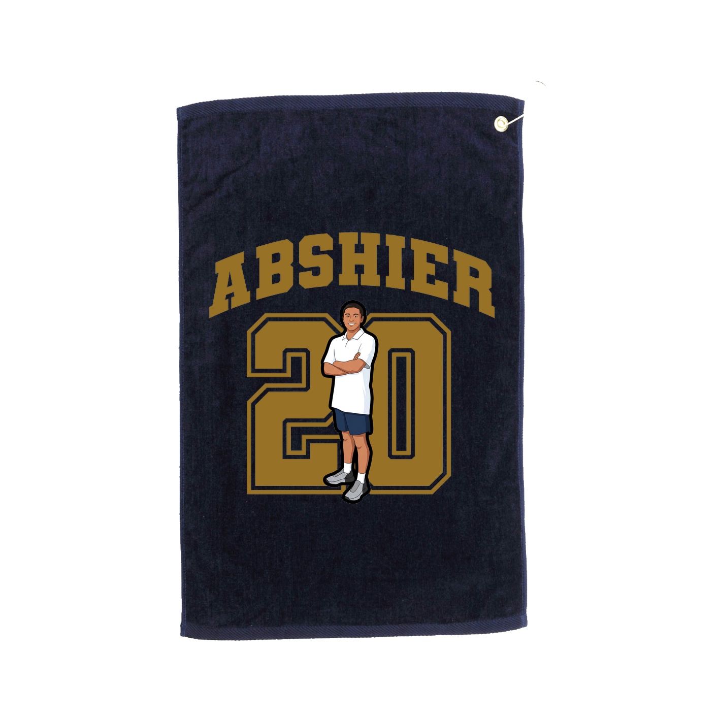 Golf Towel — Number in Navy