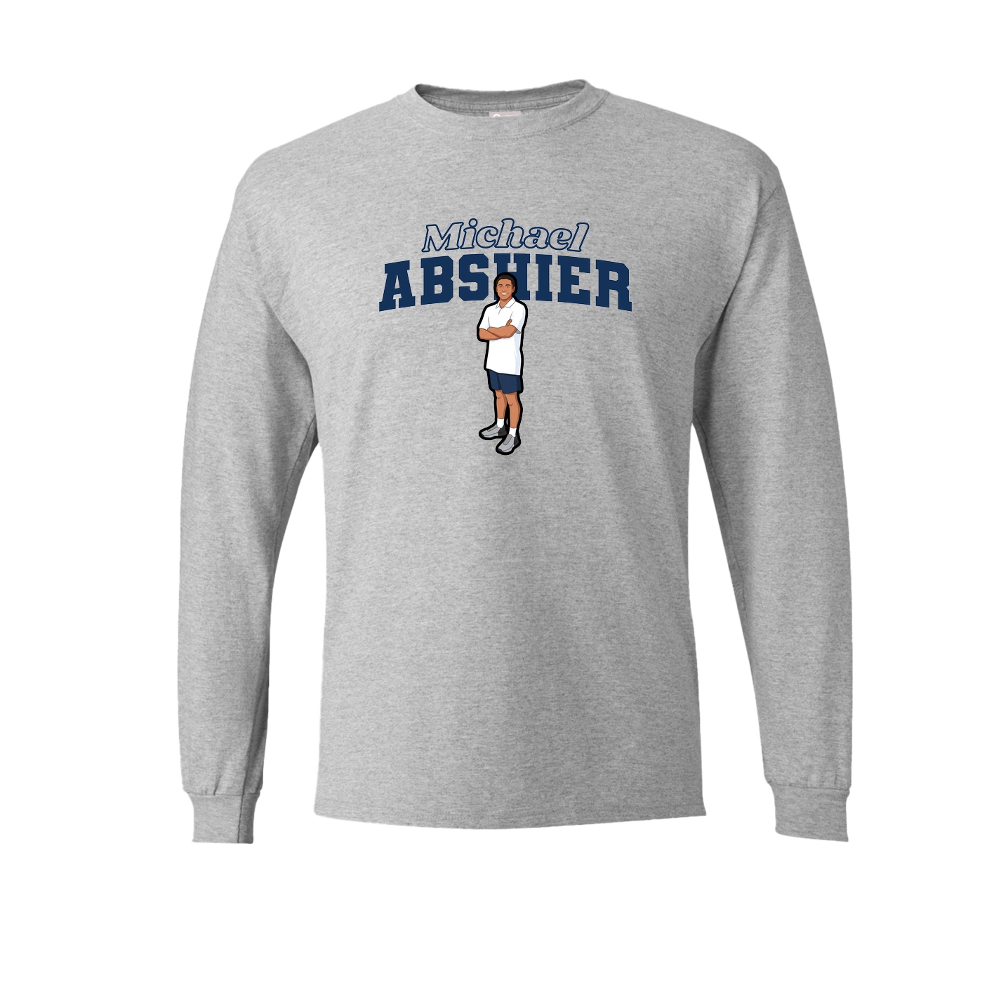 Long Sleeve Tee — Name Arch in Grey