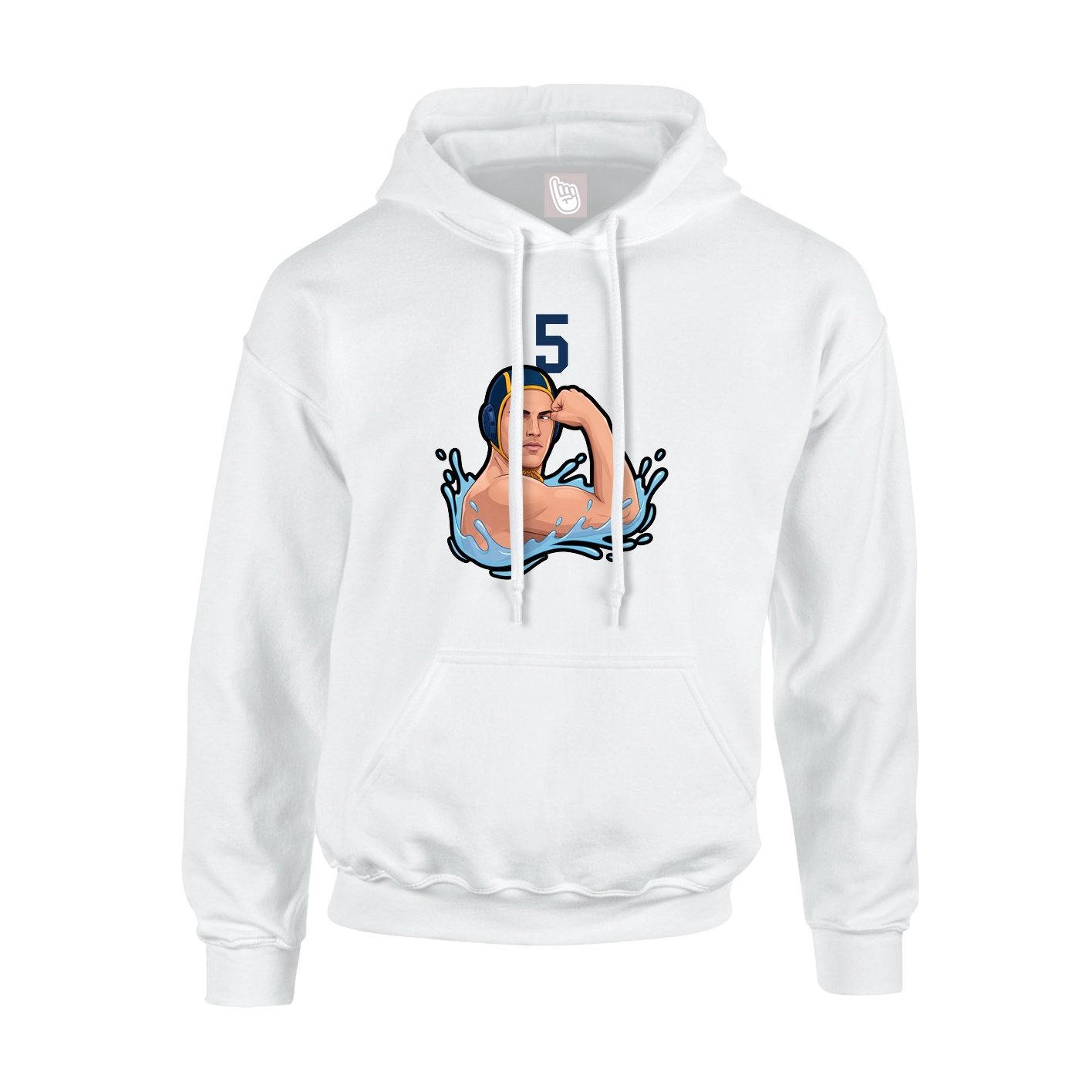Youth Hoodie — Number Top in White