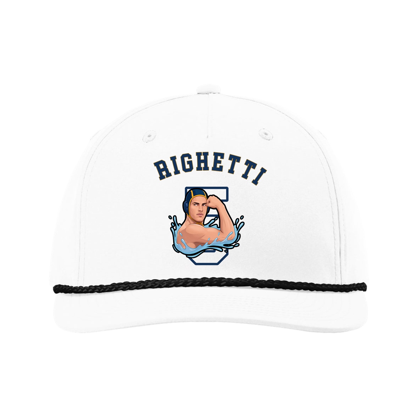 Five-Panel Classic Rope Cap — Shirsey Arch in White