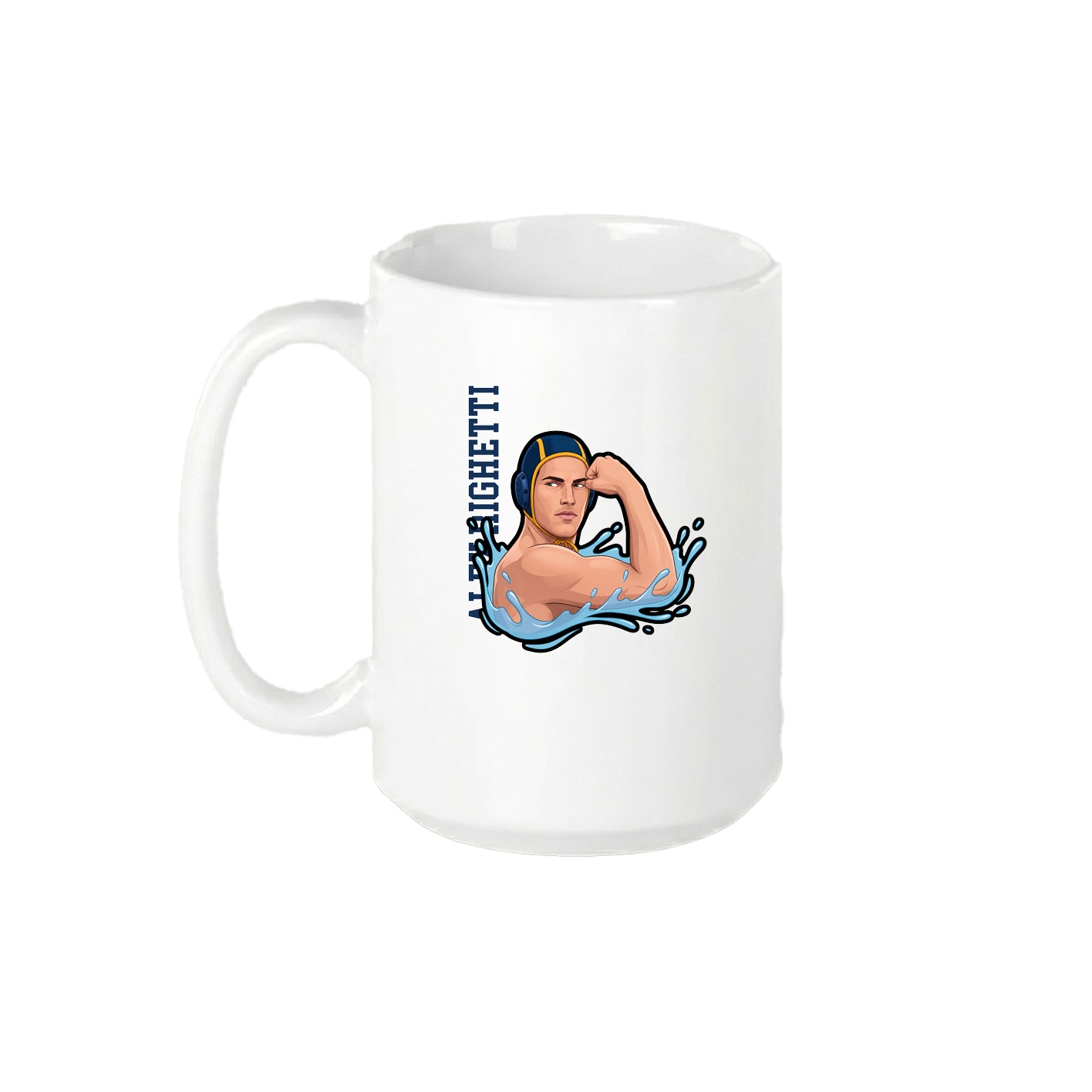 15oz Coffee Mug — Name Vertical in White