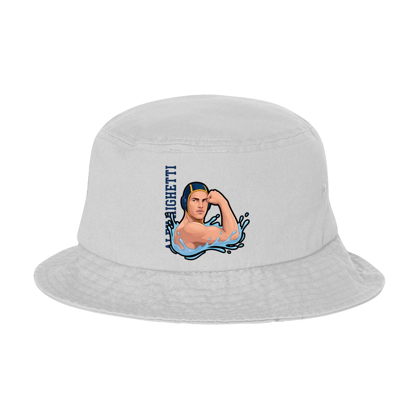 Bucket Cap — Name Vertical in White