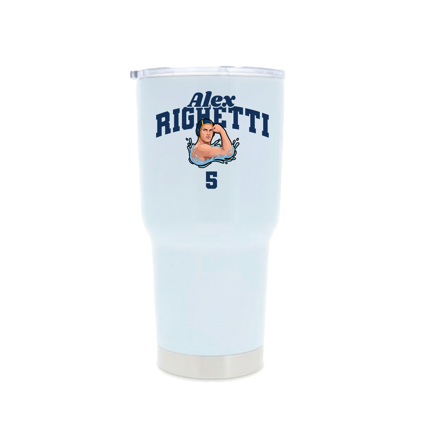 30oz Stainless Steel Tumbler — Signature Arch in White