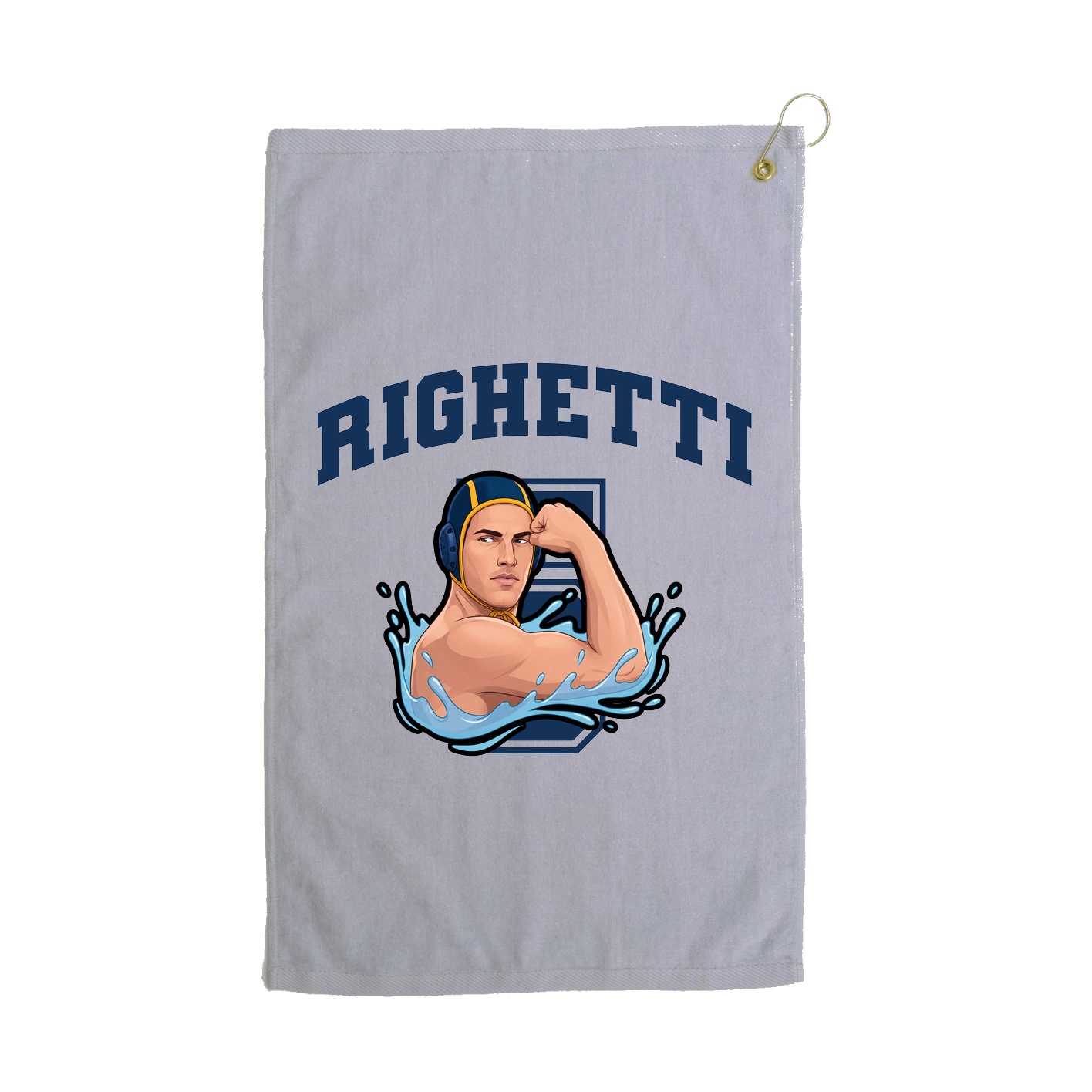 Golf Towel — Number in Grey