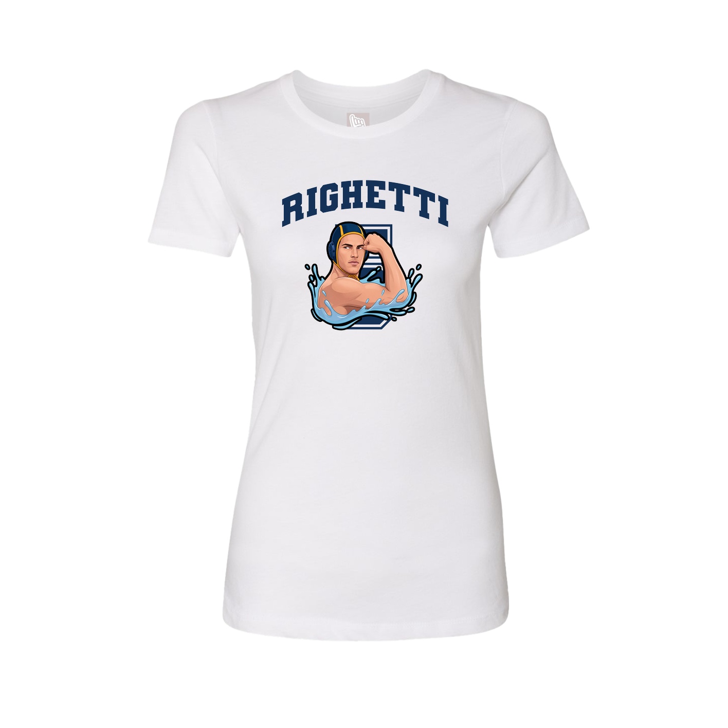 Fitted Women's Tee — Number in White