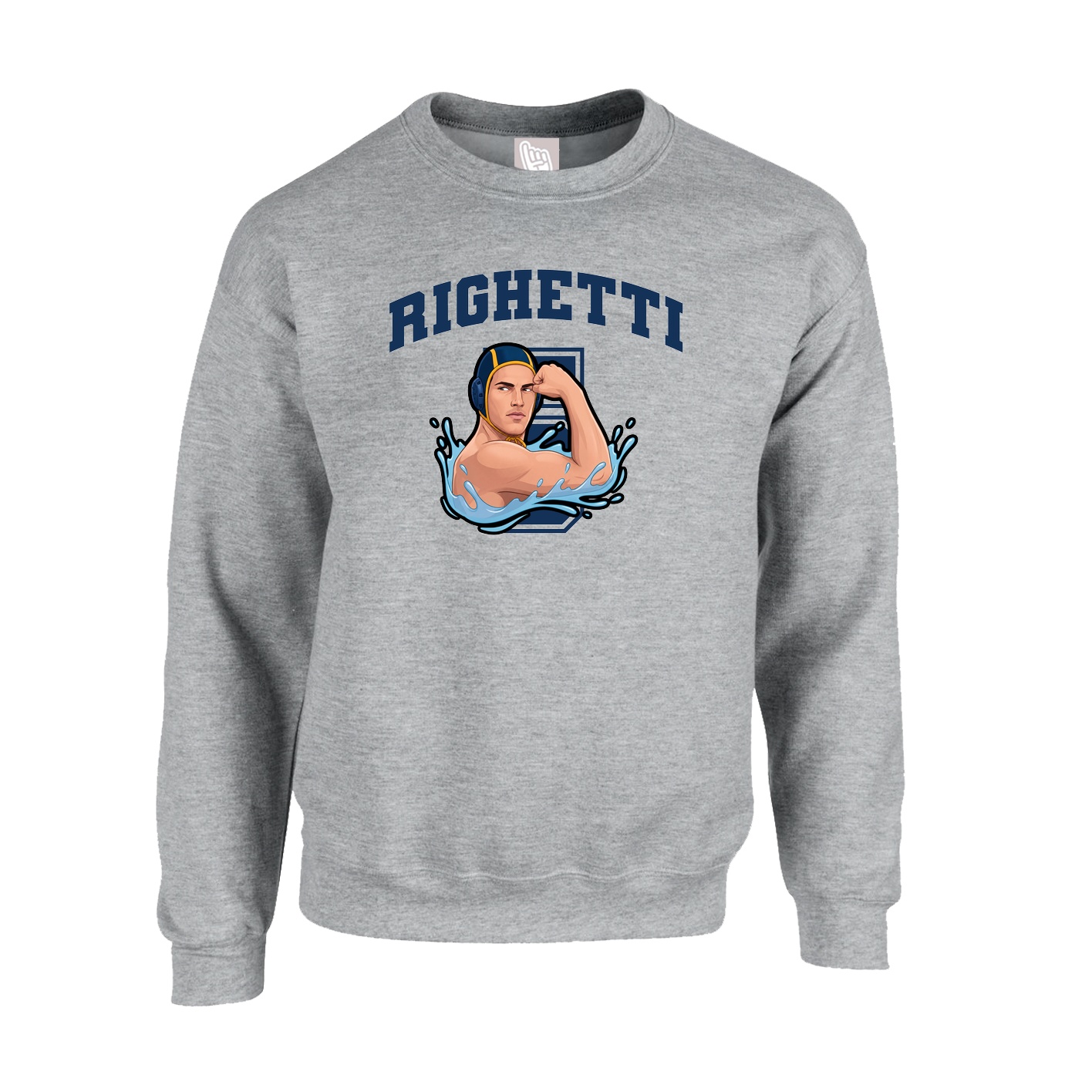 Fleece Crew — Number in Grey