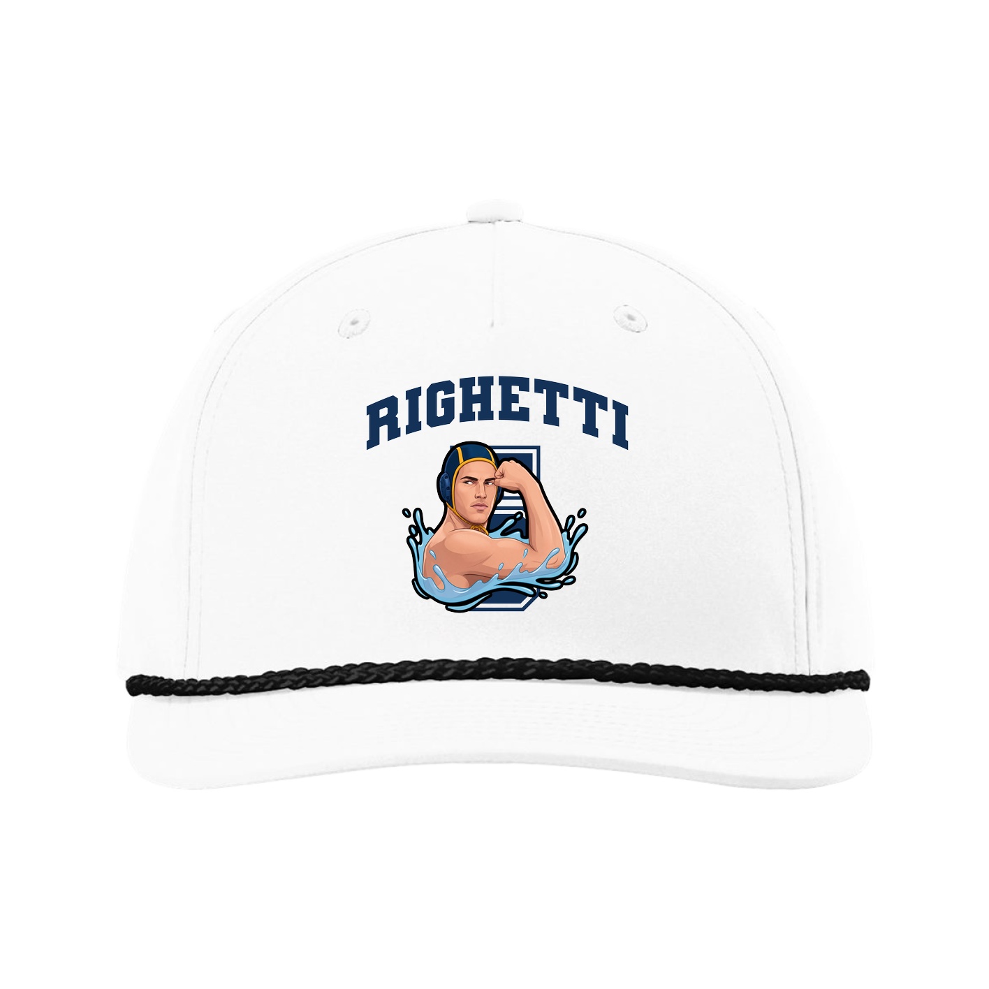 Five-Panel Classic Rope Cap — Number in White