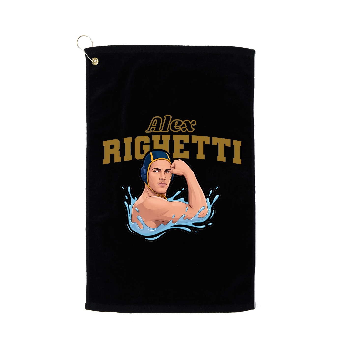 Golf Towel — Name Arch in Black