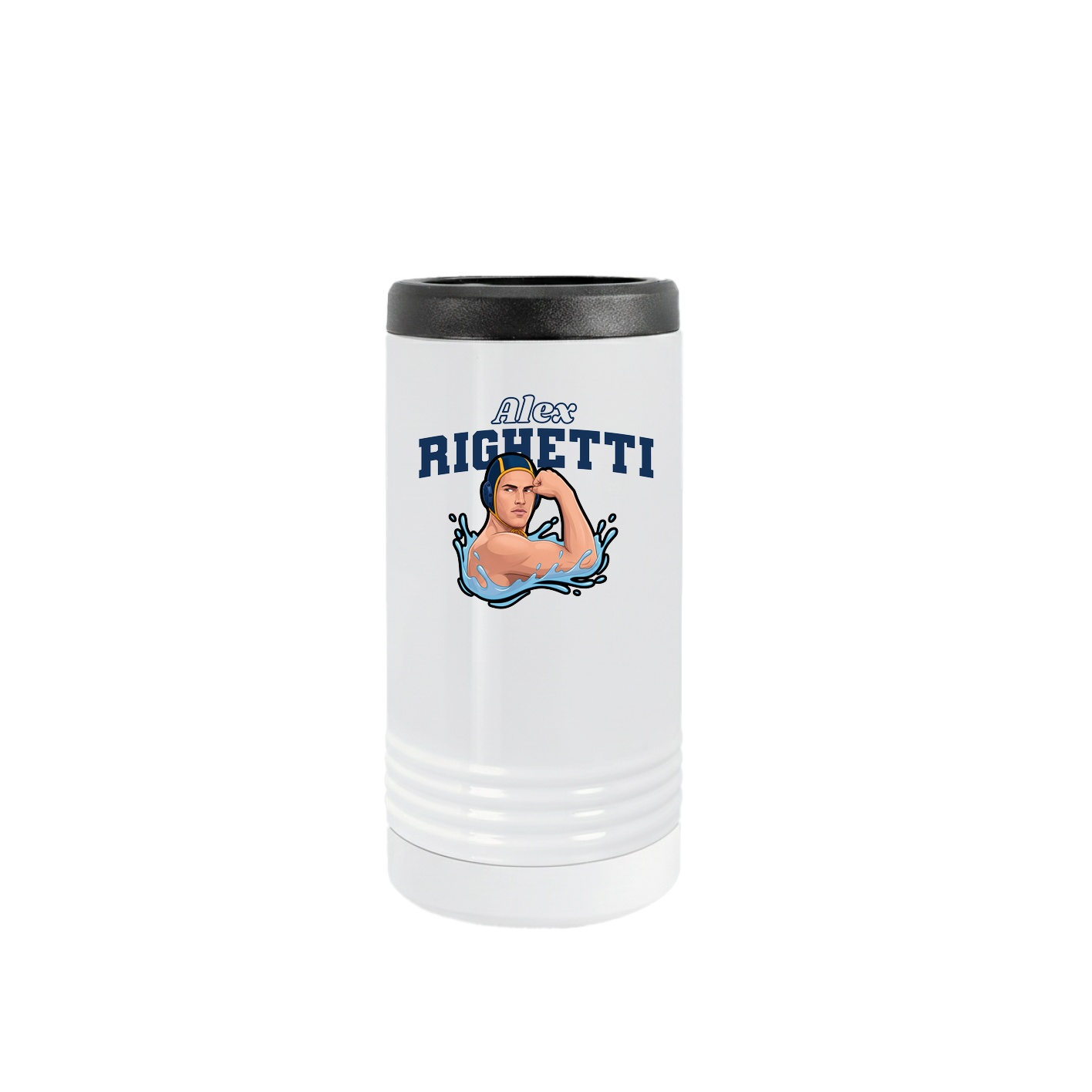Slim Beverage Holder — Name Arch in White