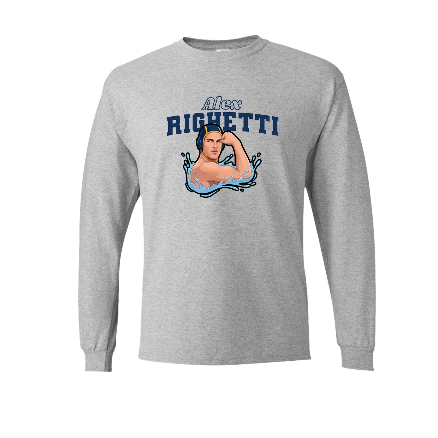 Long Sleeve Tee — Name Arch in Grey