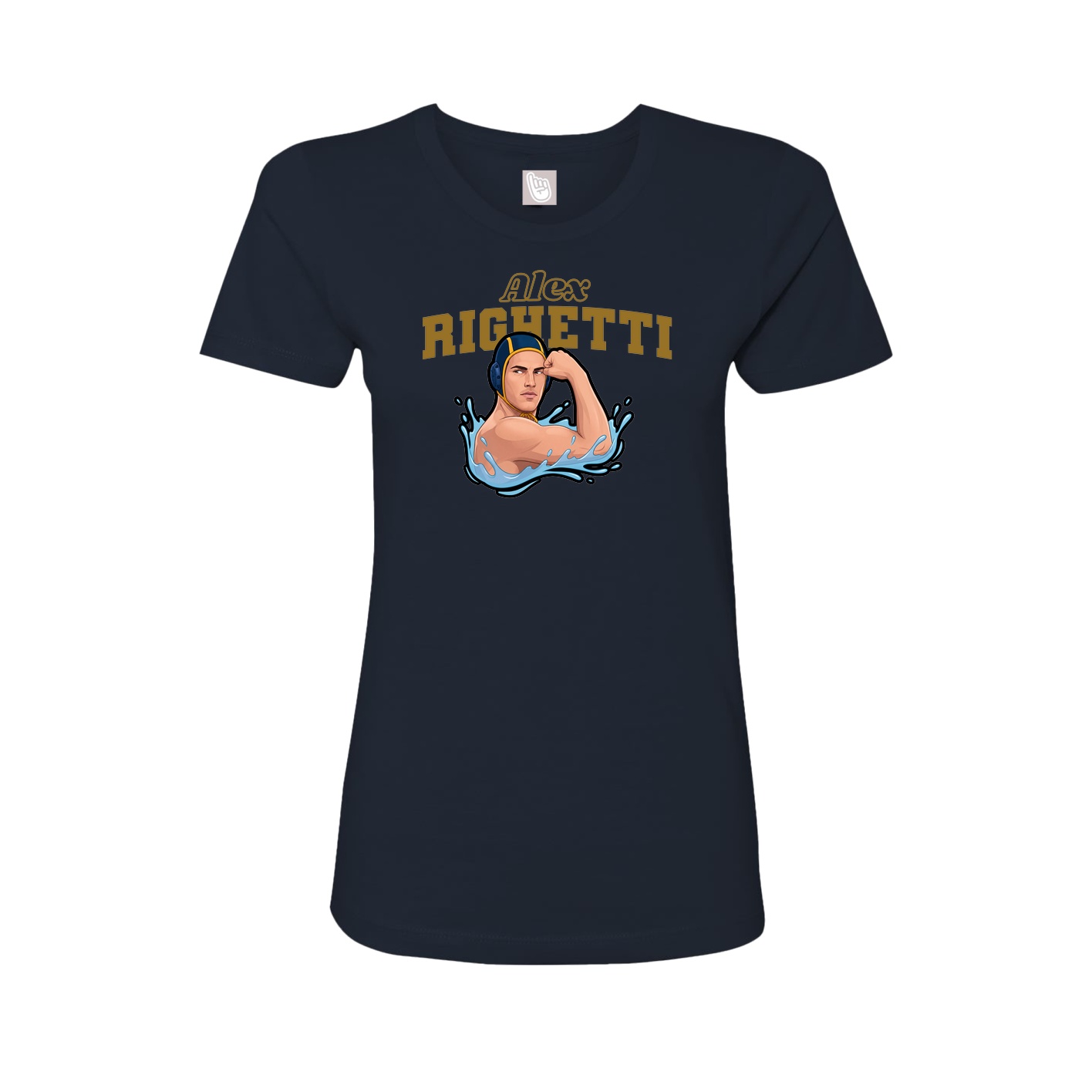 Fitted Women's Tee — Name Arch in Navy