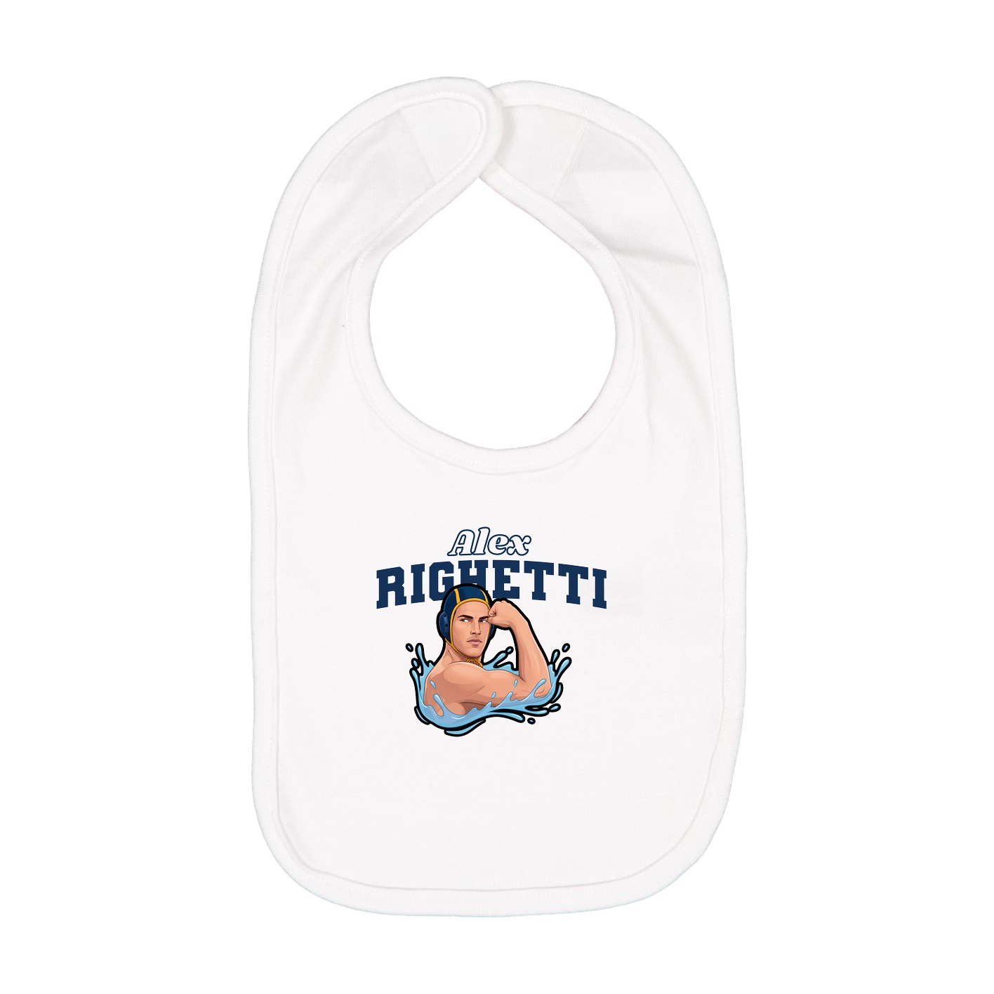 Infant Bib — Name Arch in White