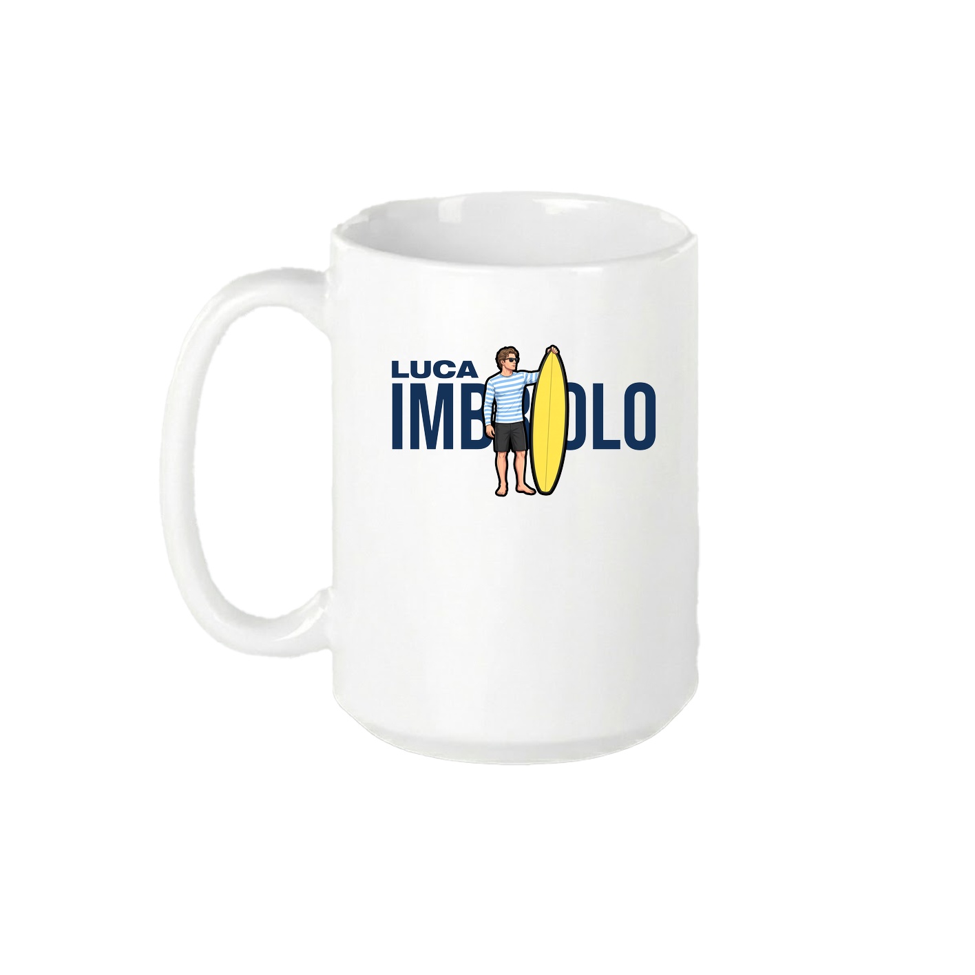 15oz Coffee Mug — Player Name in White
