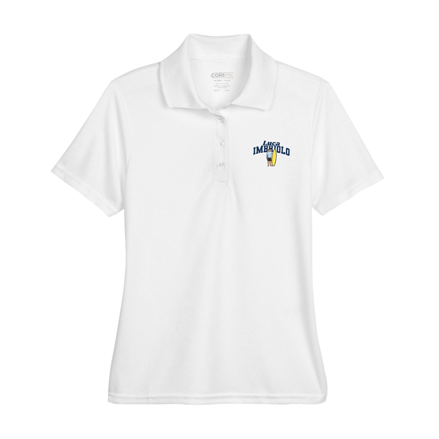 Womens Performance Polo — Signature Arch in White