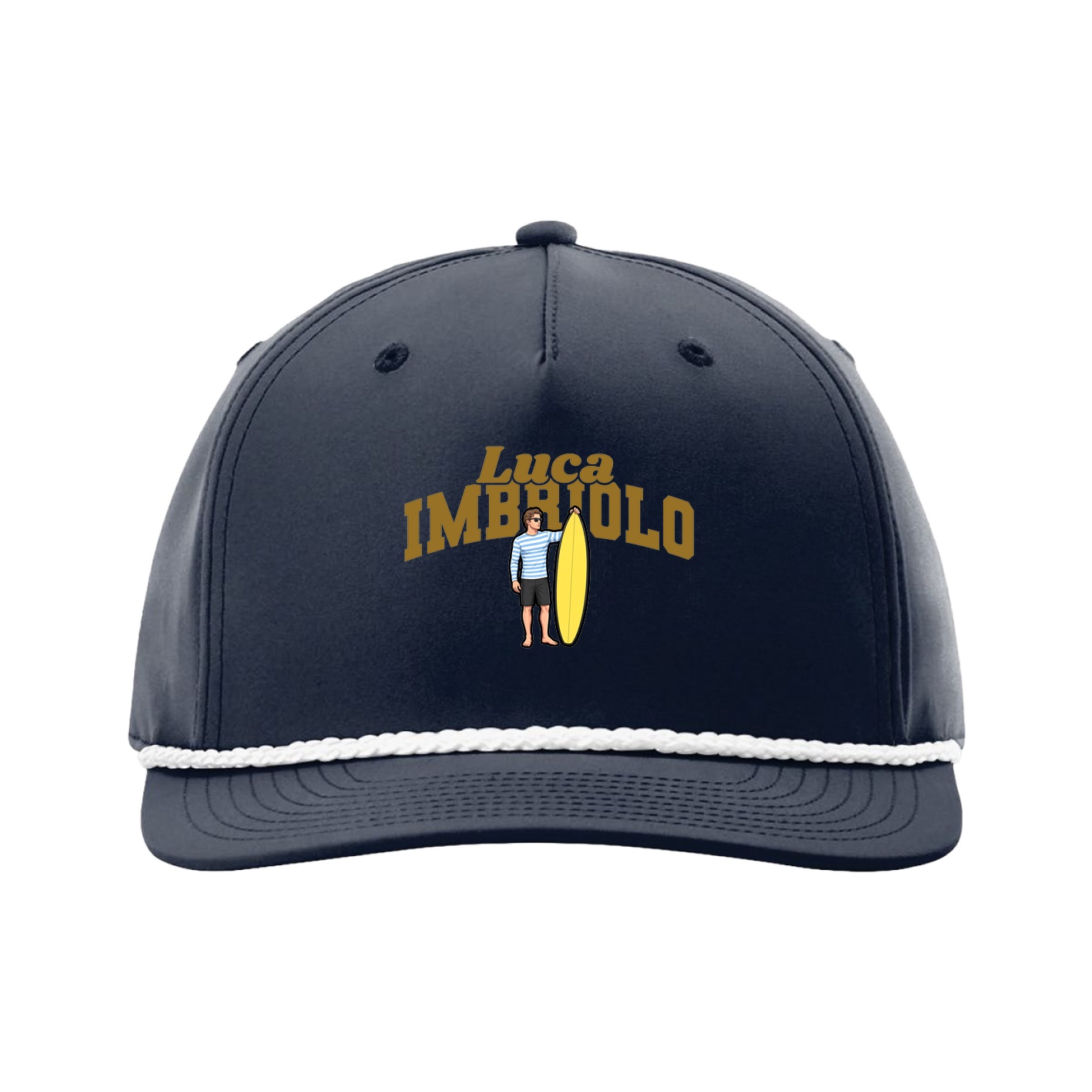 Five-Panel Classic Rope Cap — Signature Arch in Navy